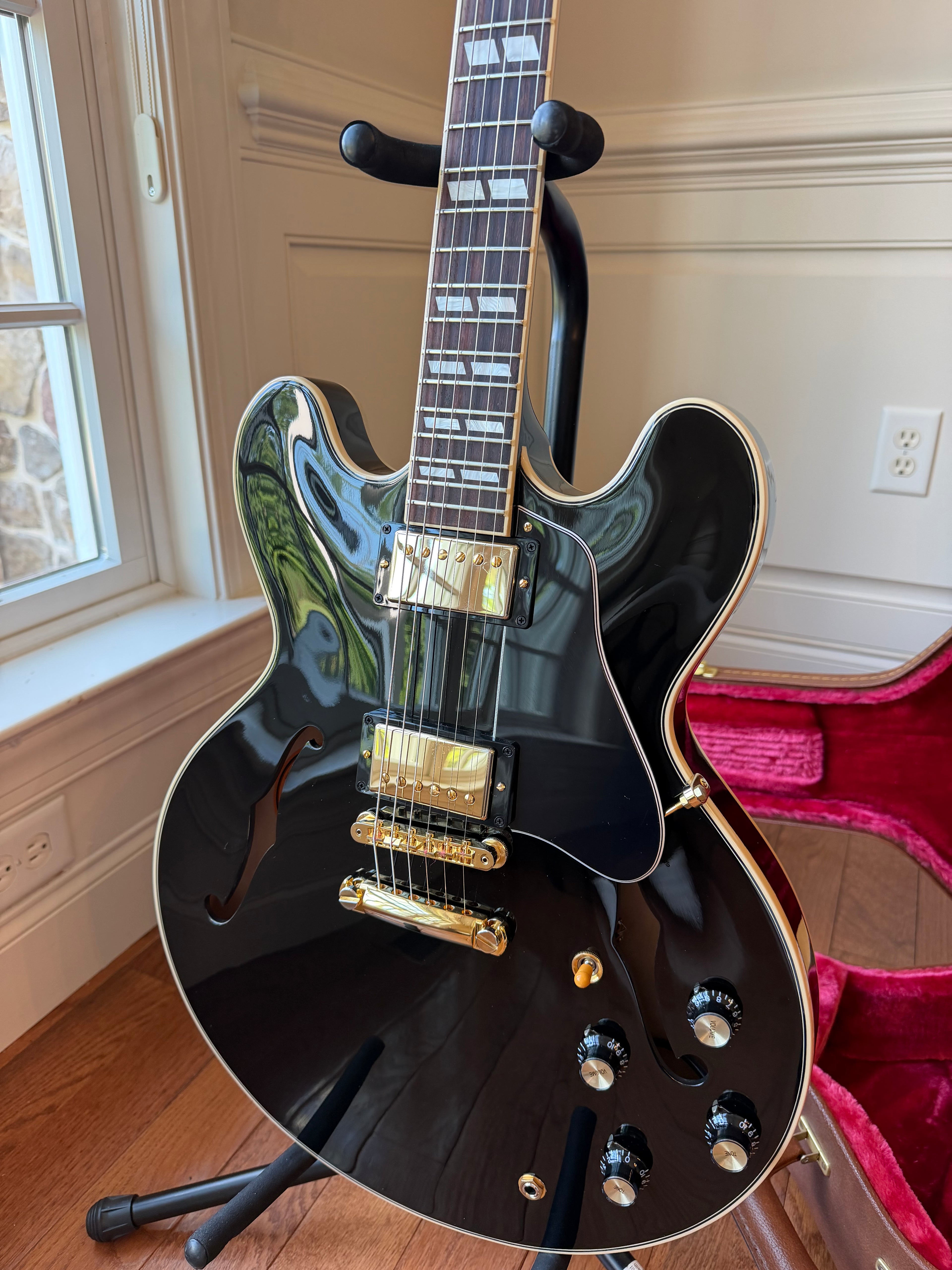 2022 Gibson ES-345 Gloss Limited Edition - Ebony Black