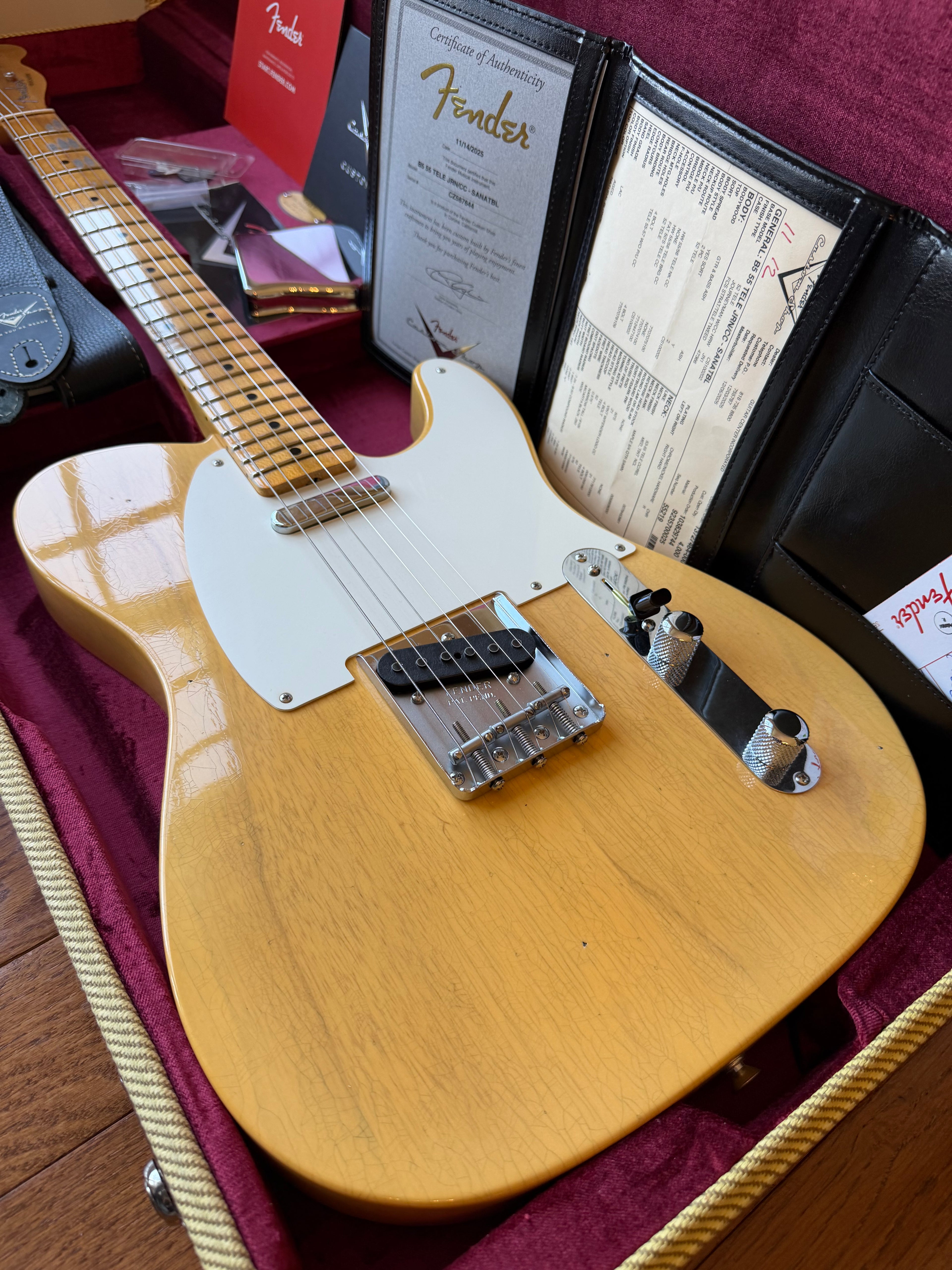 2025 Fender Custom Shop ‘55 Telecaster B5 Journeyman - Aged Natural Blonde