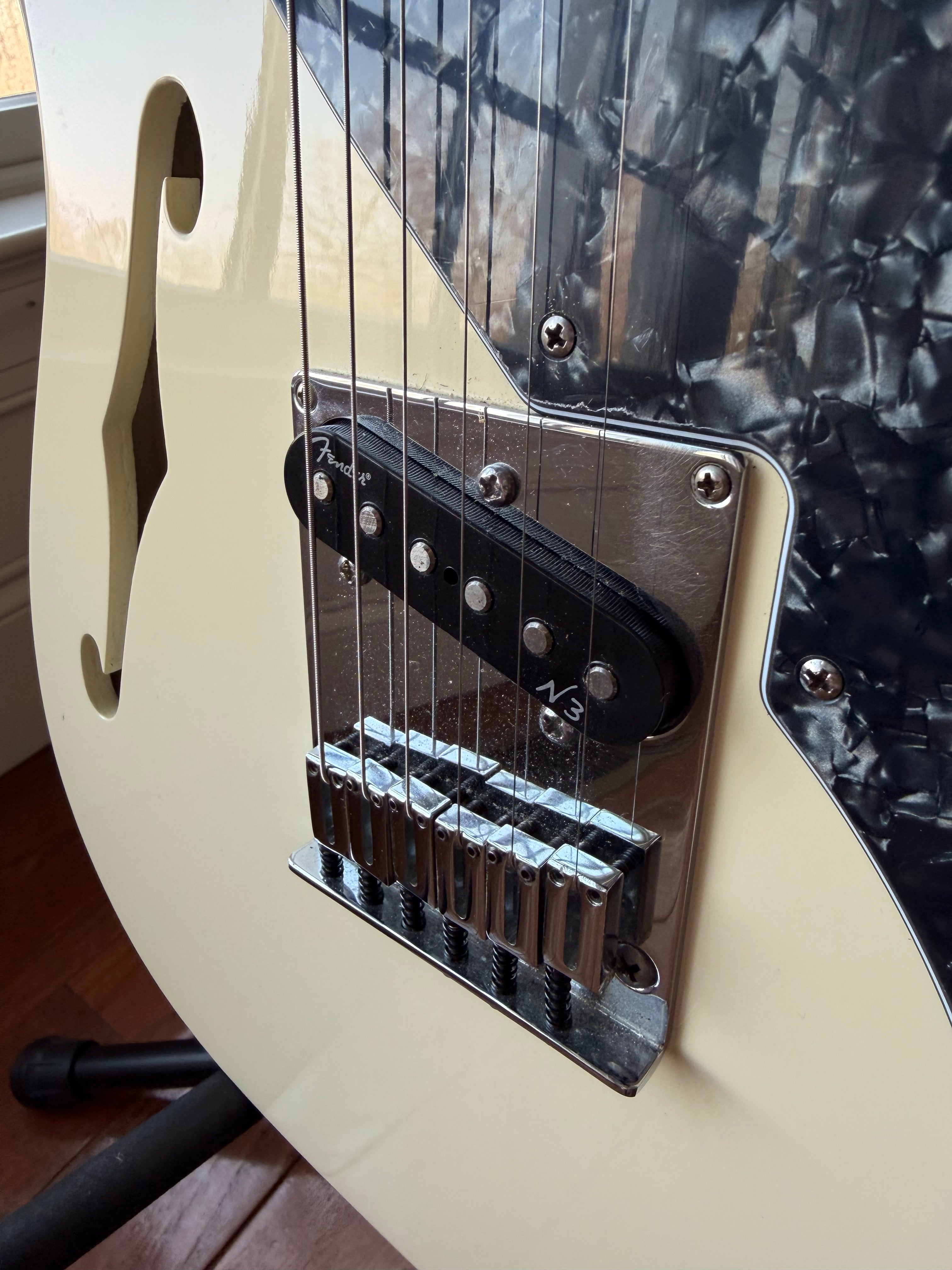 2013 Fender American Deluxe Telecaster Thinline - Olympic White - Image 6