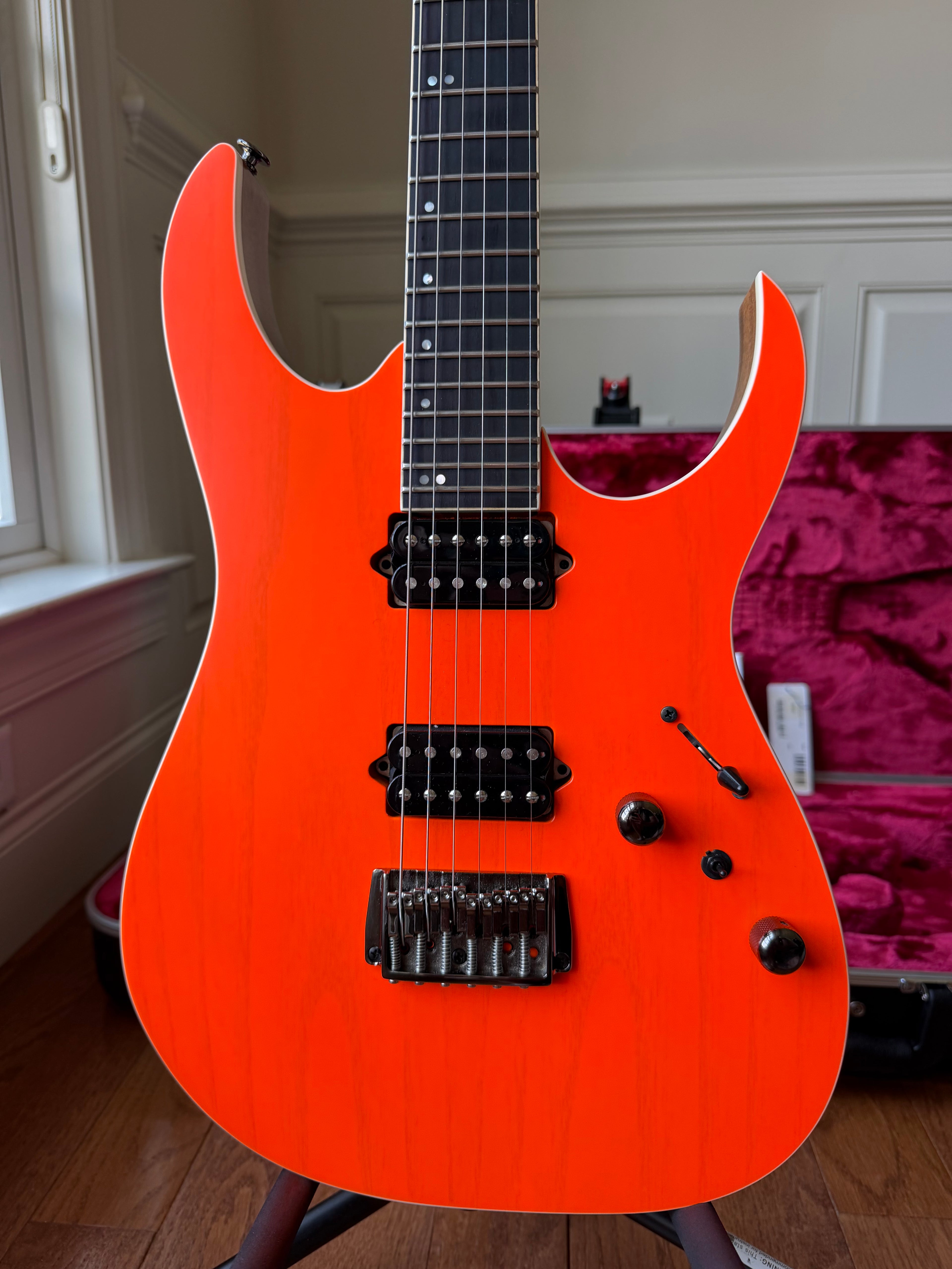 2025 Ibanez RG Prestige RGR5221 - Transparent Fluorescent Orange