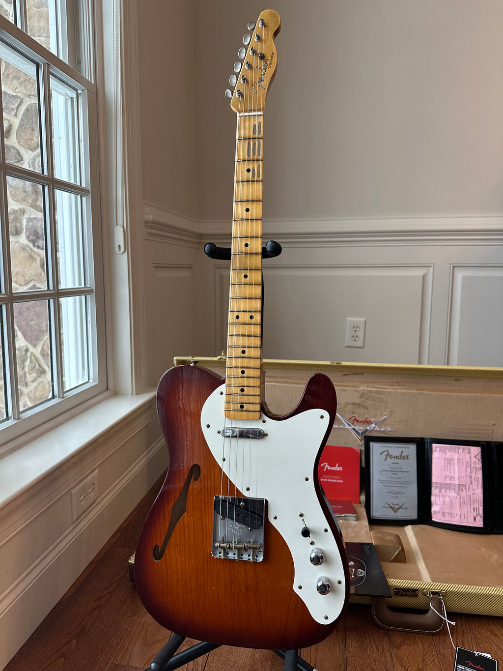 2025 Fender Custom Shop Telecaster Thinline W25 50s Journeyman - Aged Violin Burst - Image 3