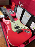 2025 Fender Custom Shop Stratocaster Custom Deluxe W25 Relic HSS - Aged Fiesta Red