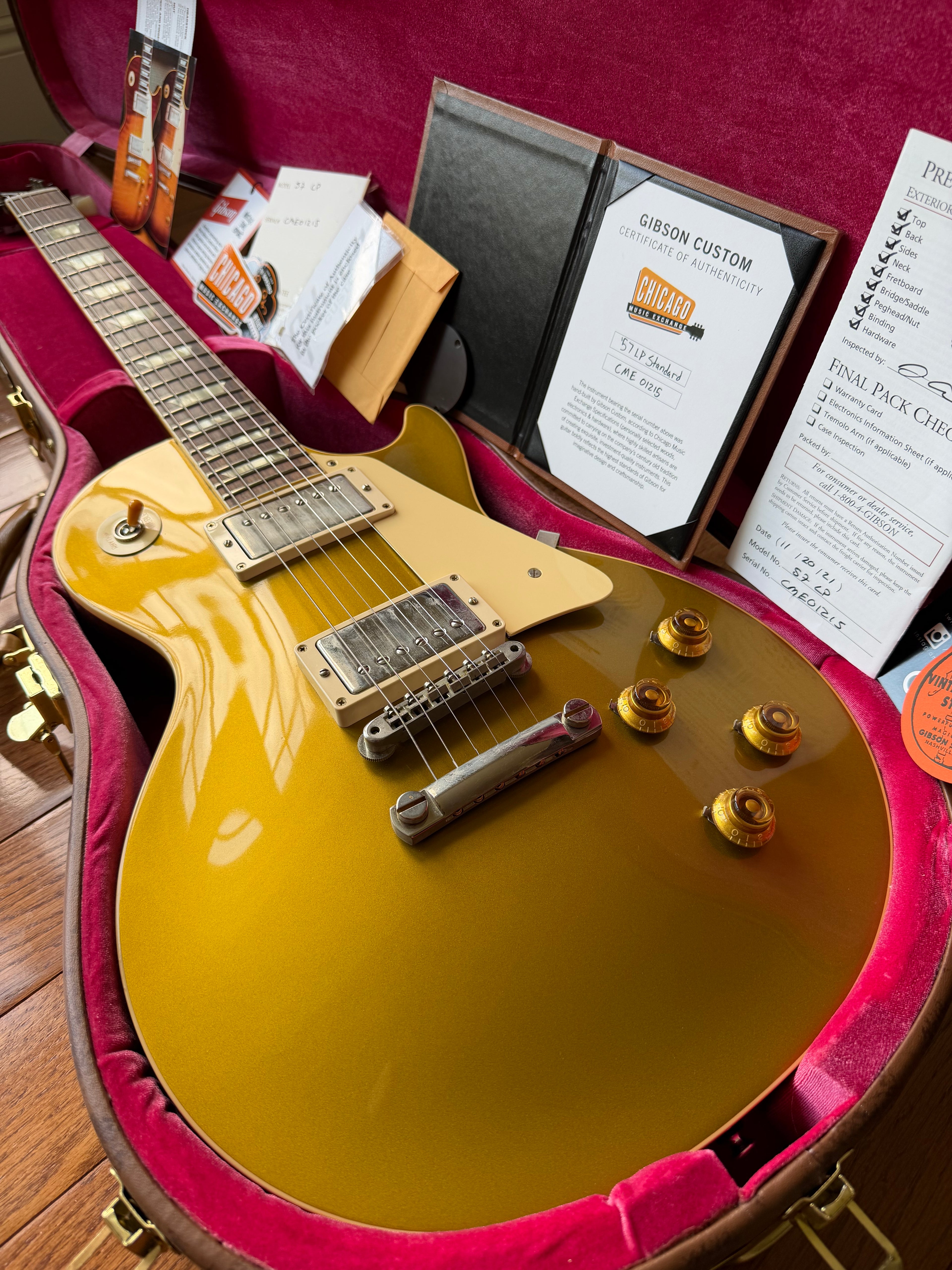 2021 Gibson Custom Shop Les Paul ‘57 Reissue R7 w/ ‘59 Carmelita Neck CME VOS - Gold Top