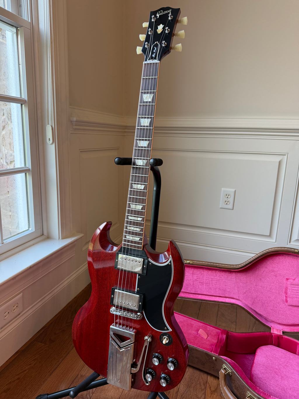 2021 Gibson Custom Shop ‘61 Les Paul SG 60th Anniversary Sideways Vibrola VOS - Cherry Red