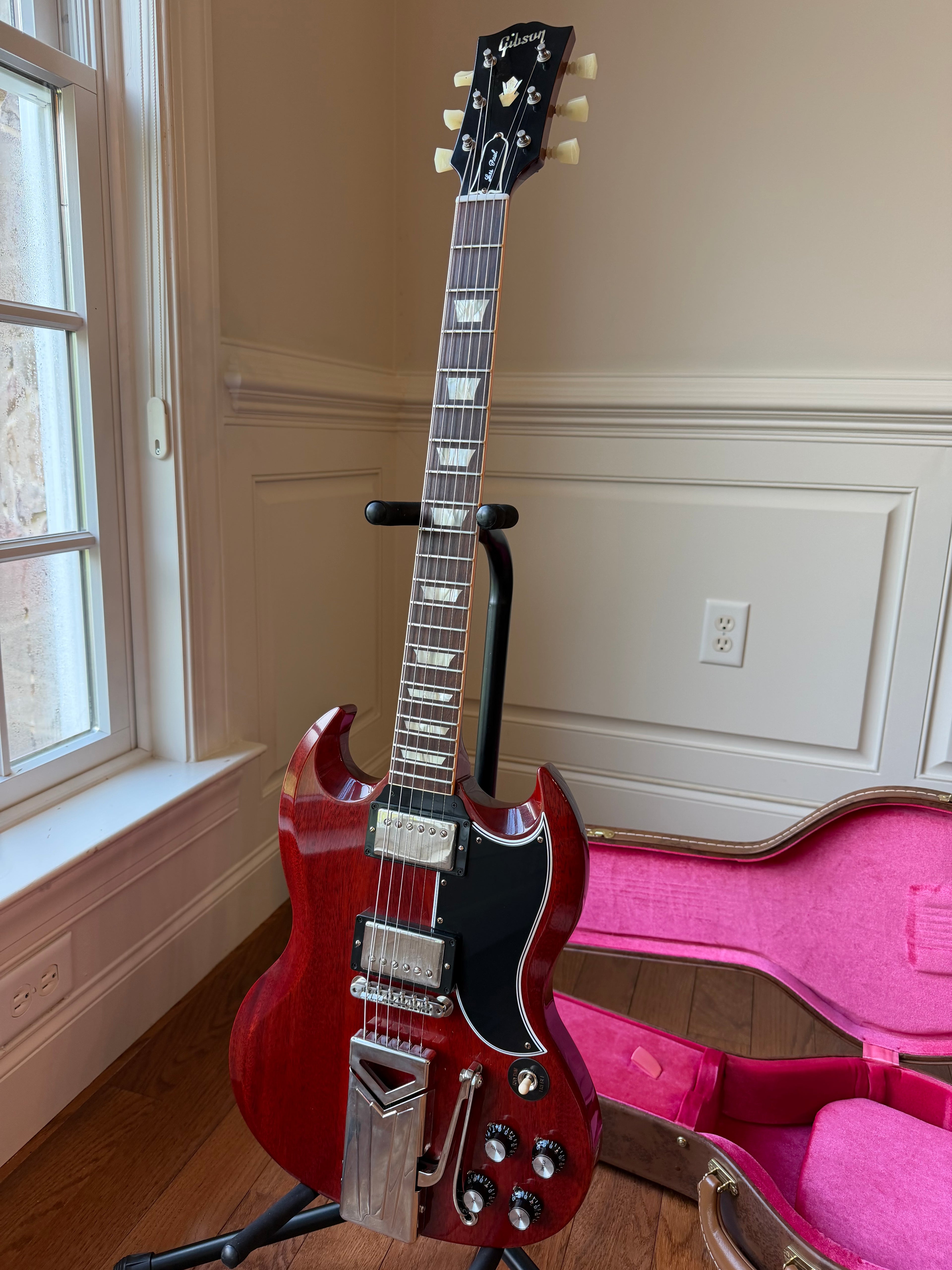 2021 Gibson Custom Shop ‘61 Les Paul SG 60th Anniversary Sideways Vibrola VOS - Cherry Red