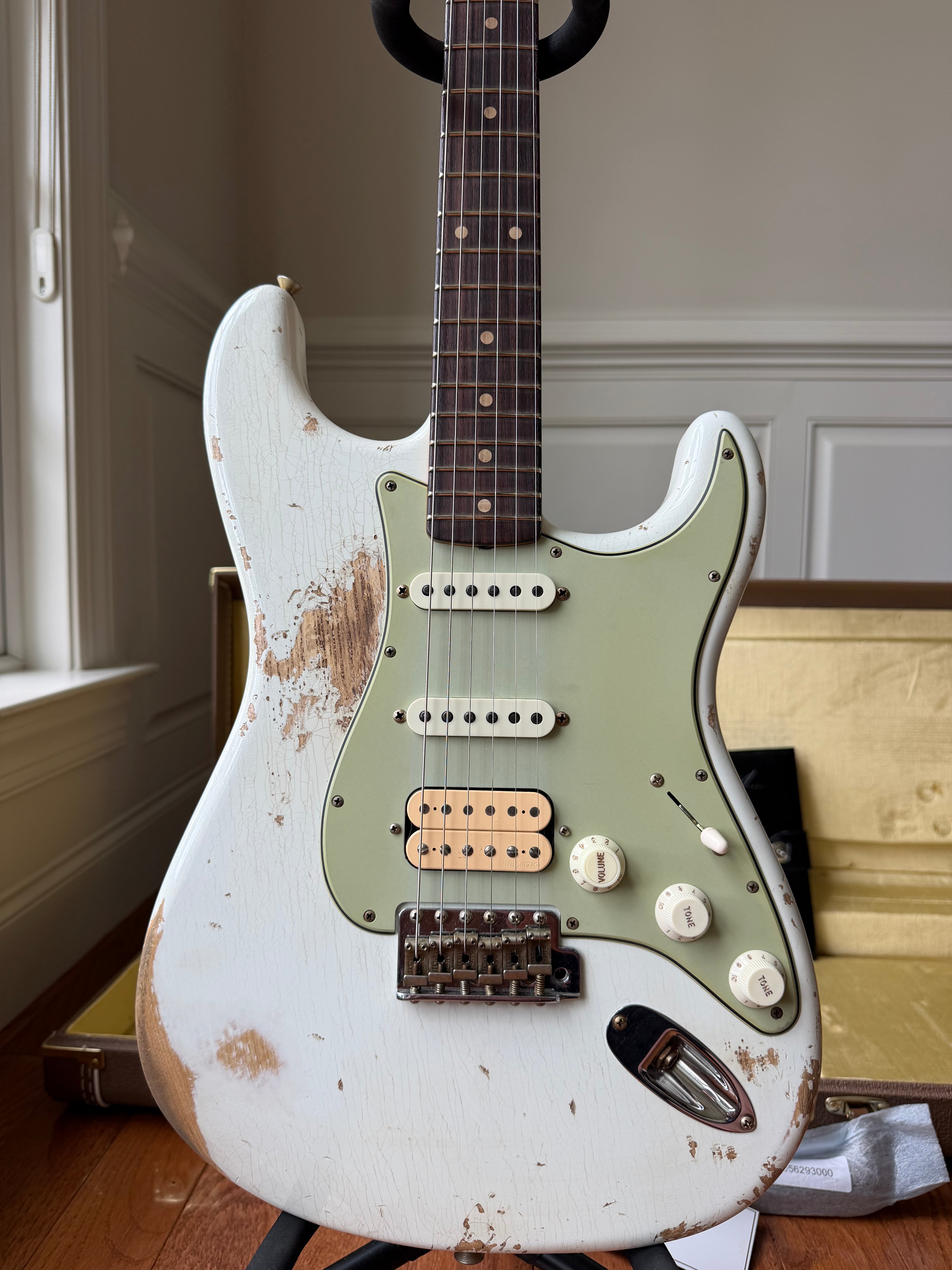 2026 Fender Custom Shop ‘62 Stratocaster 6.9 lbs HSS Heavy Relic - Olympic White