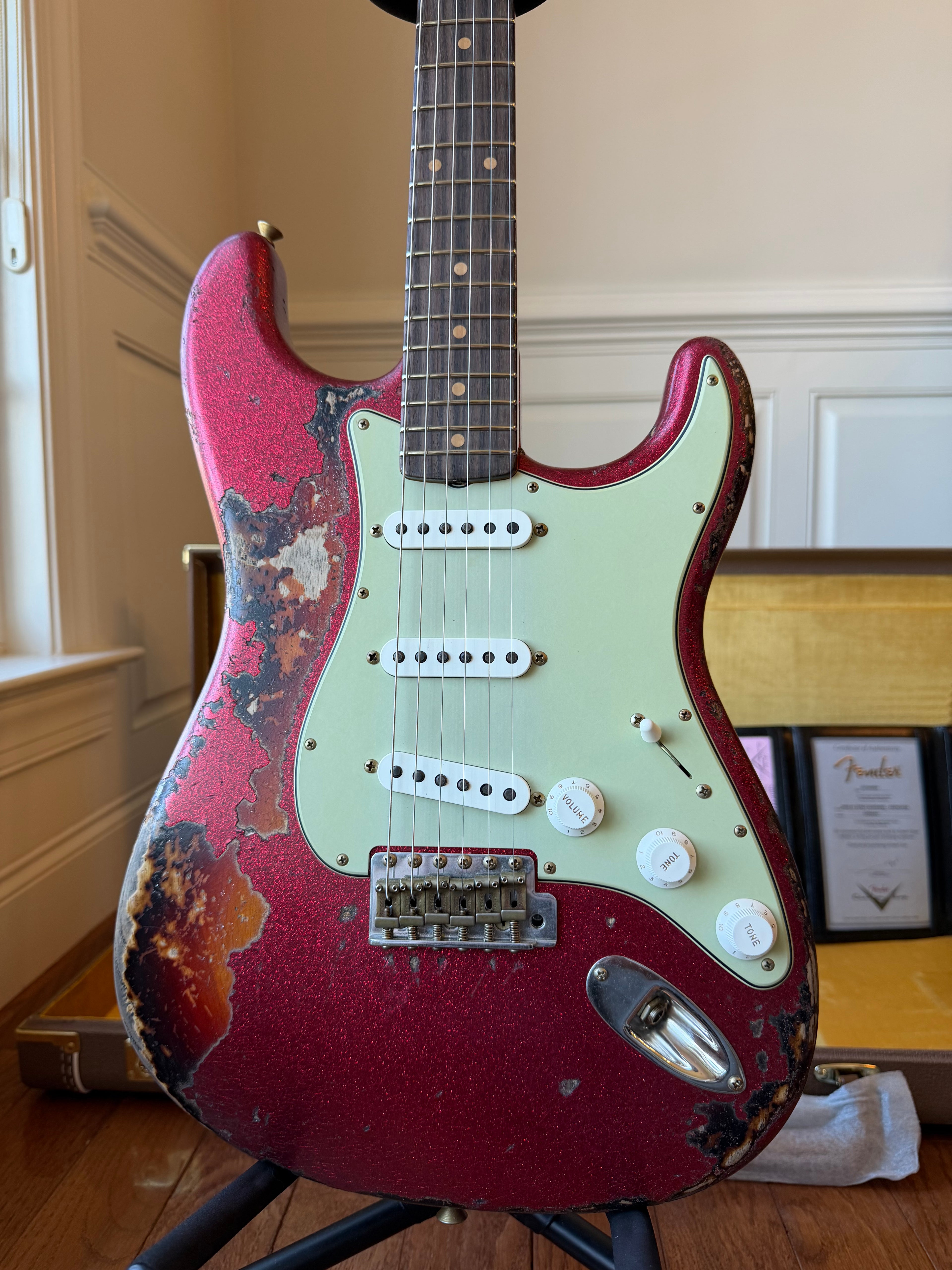 2026 Fender Custom Shop ‘61 Stratocaster SR25 Super Heavy Relic - Red Sparkle over 3 Tone Sunburst