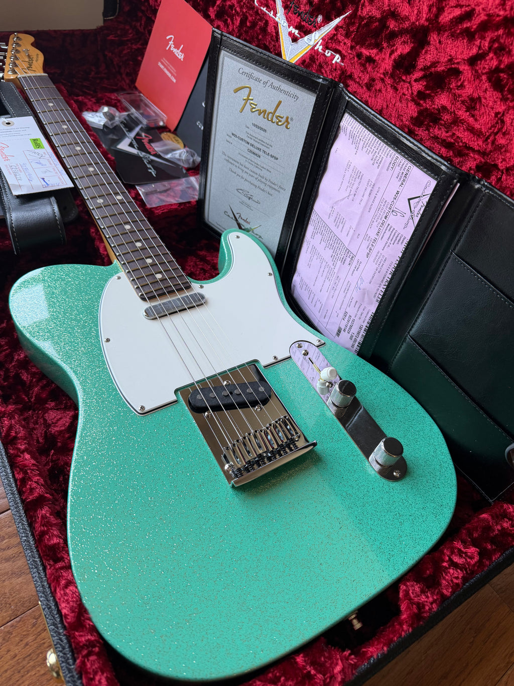 2025 Fender Custom Shop Telecaster W25 Custom Deluxe Limited Edition NOS - Seafoam Green Sparkle - Image 1