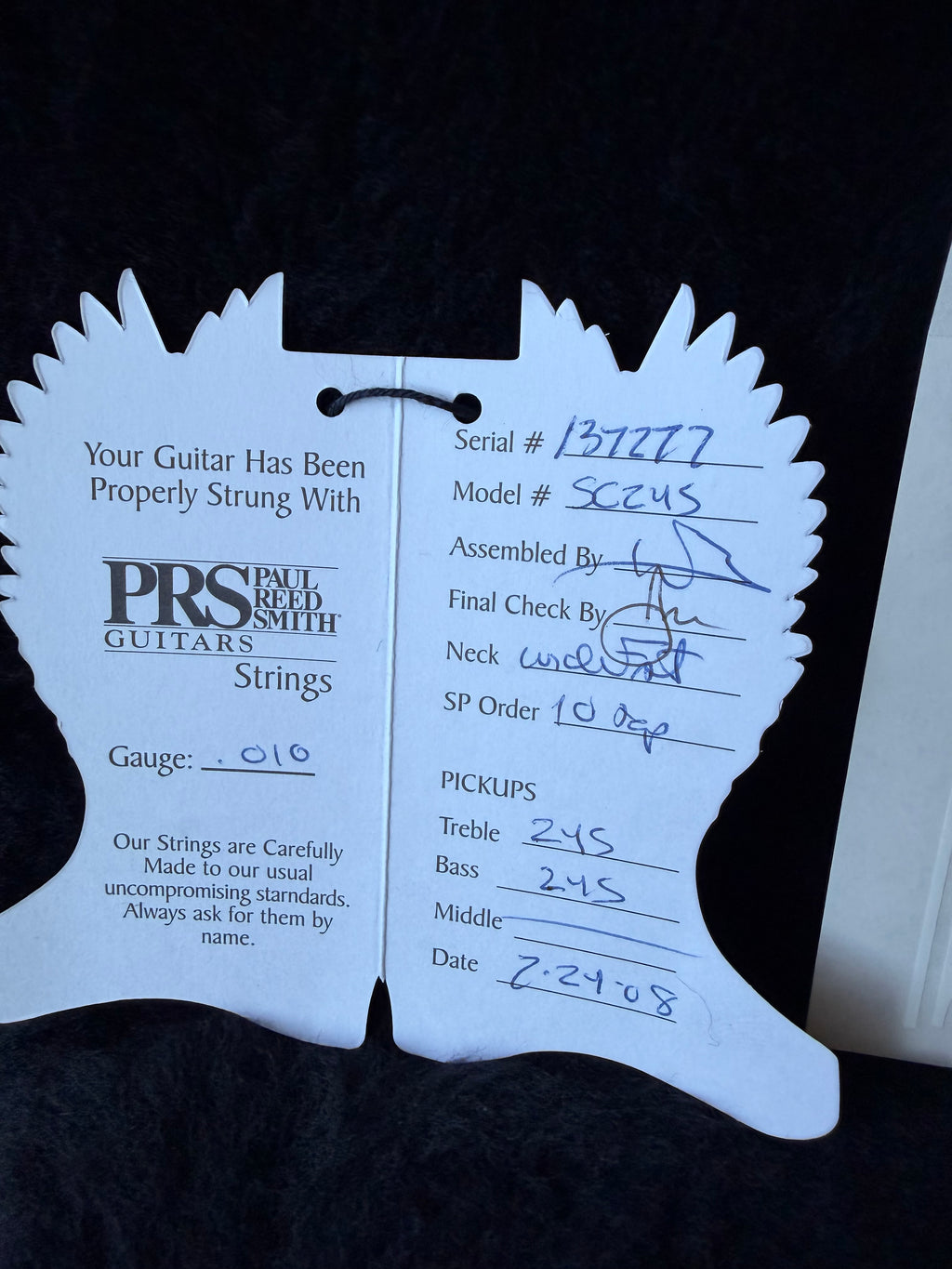 2008 PRS SC 245 Quilted Maple 10 Top - Tortoise Shell