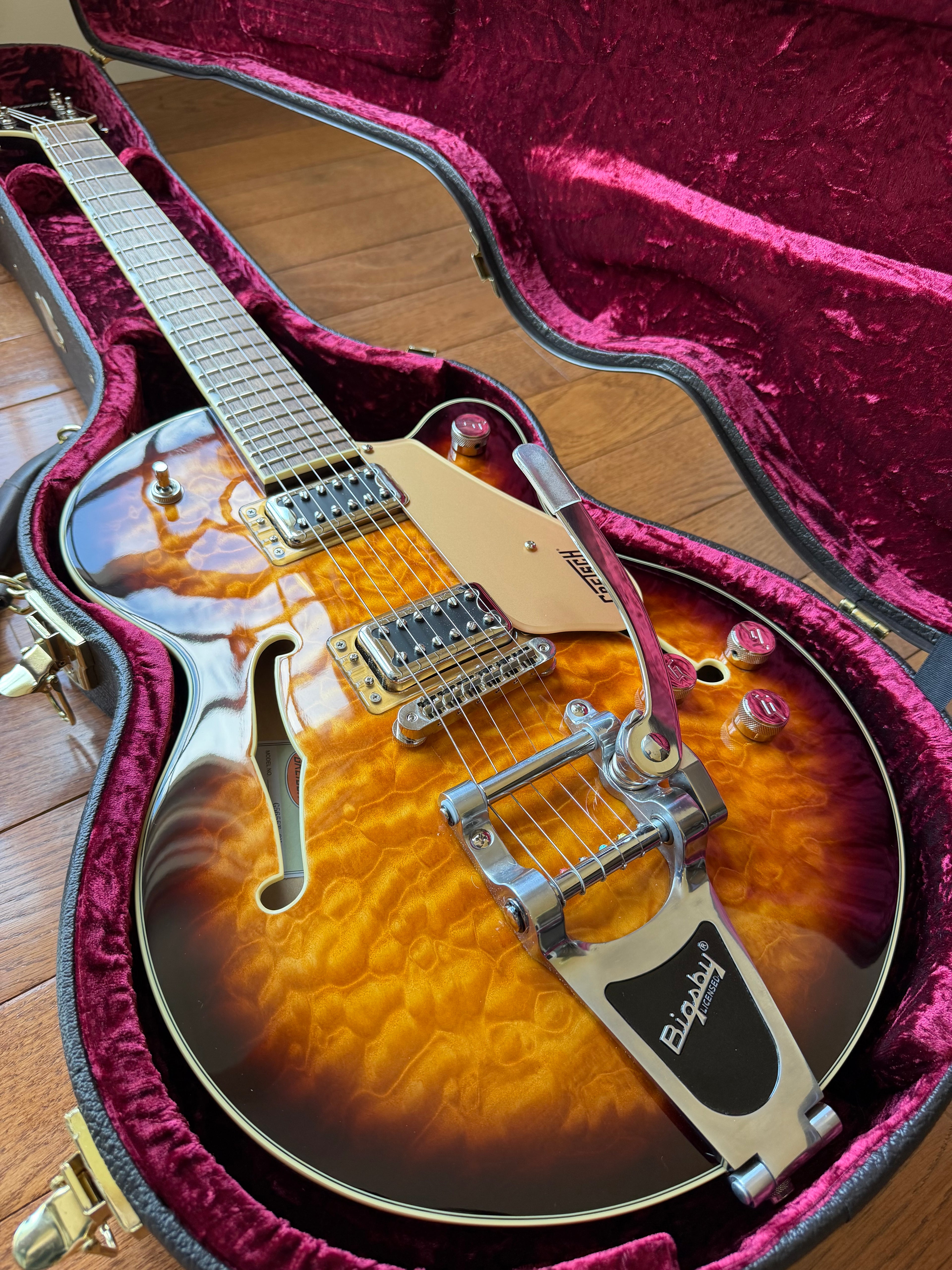 2024 Gretsch G5655T-QM Electromatic Center Block Jr. Hard Shell Case - Sweet Tea