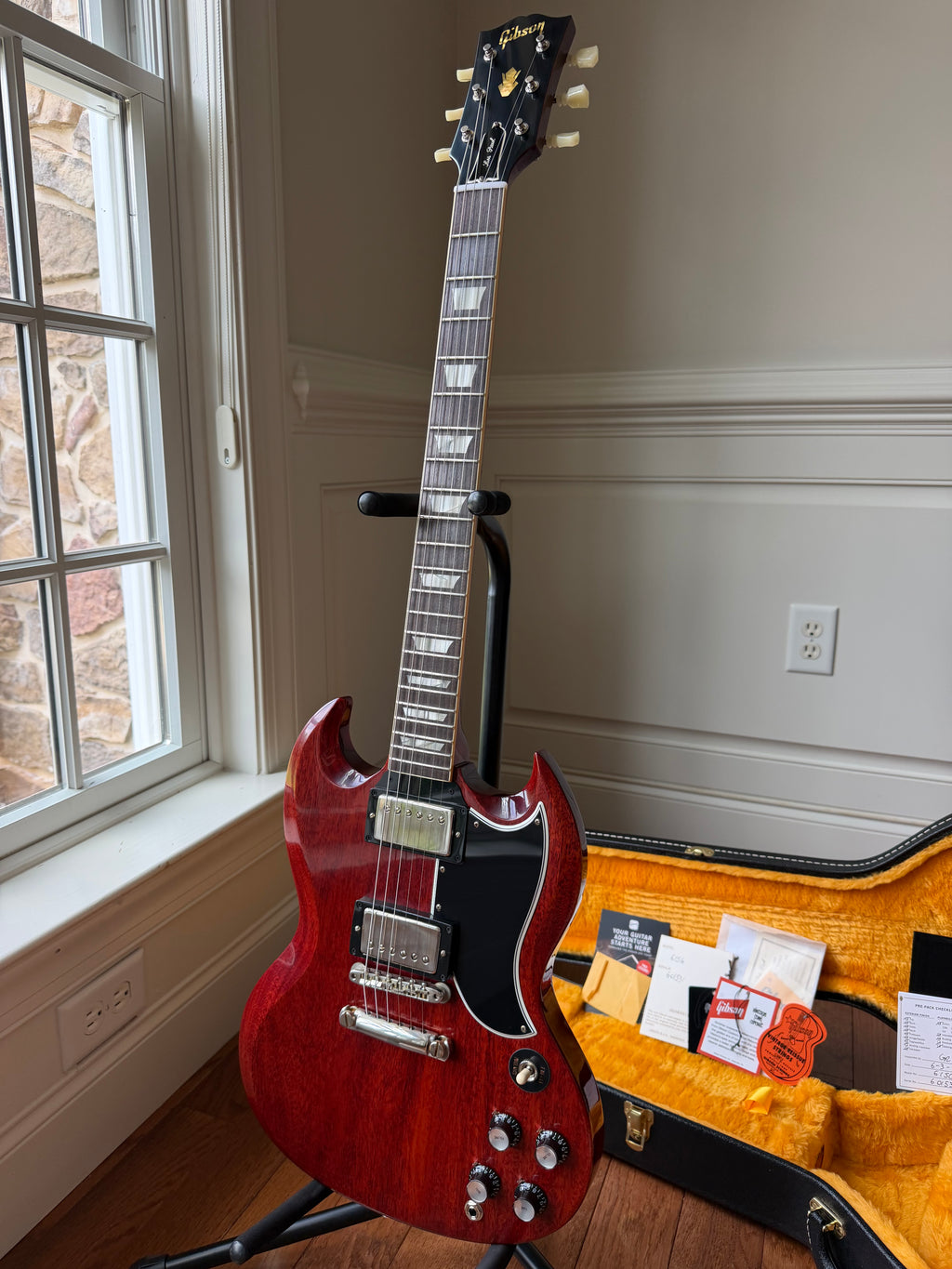 2026 Gibson Custom Shop ‘61 Les Paul SG Standard Stop Tail VOS - Cherry Red
