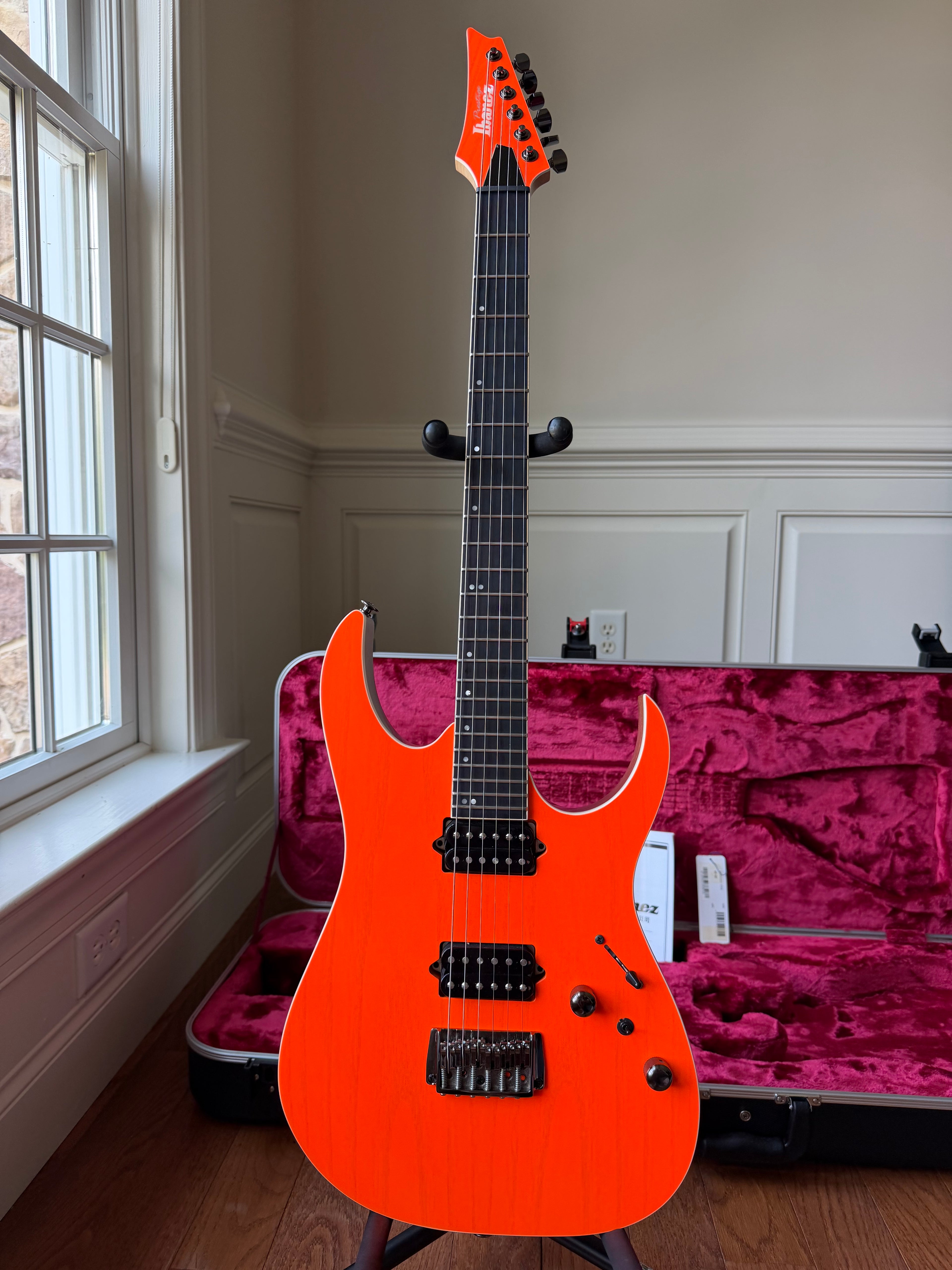 2025 Ibanez RG Prestige RGR5221 - Transparent Fluorescent Orange