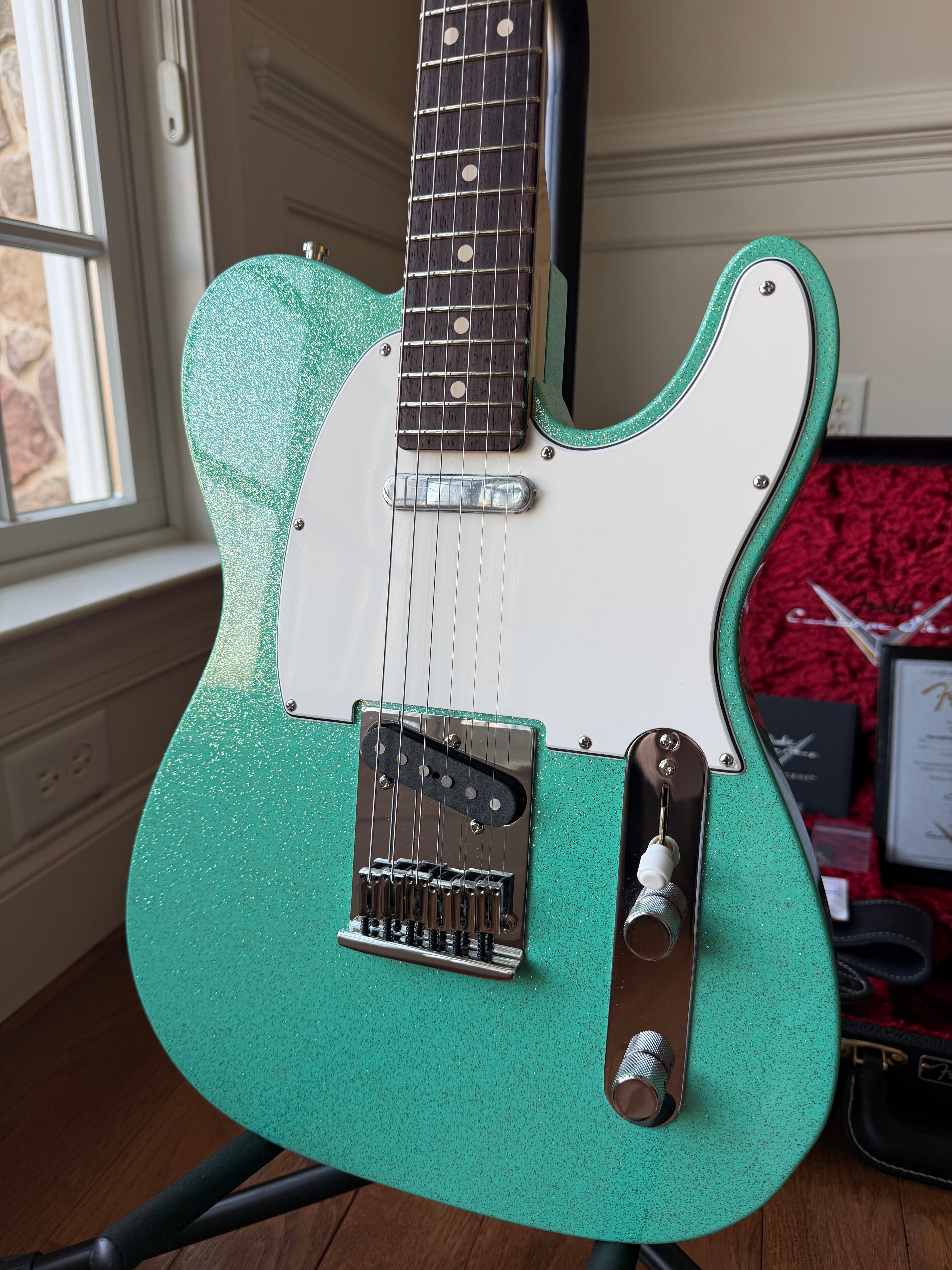 2025 Fender Custom Shop Telecaster W25 Custom Deluxe Limited Edition NOS - Seafoam Green Sparkle - Image 2