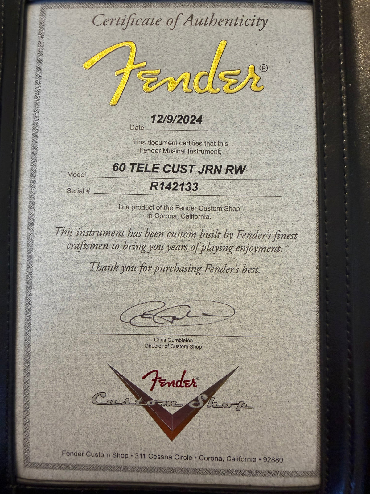 2024 Fender Custom Shop ‘60 Telecaster Custom Journeyman - Chocolate 3 Tone Sunburst