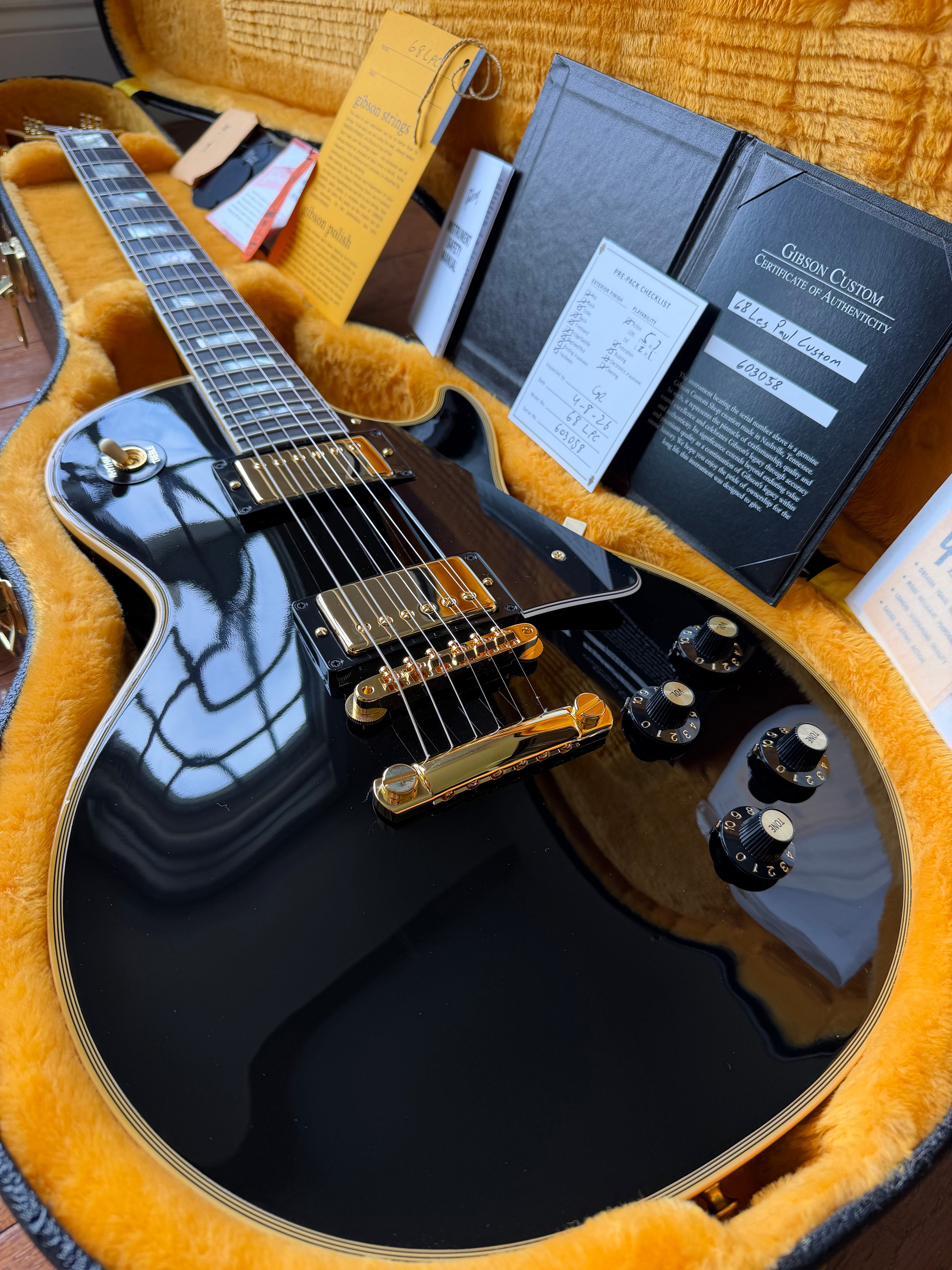 2026 Gibson Custom Shop Les Paul Custom ‘68 Reissue - Ebony Black