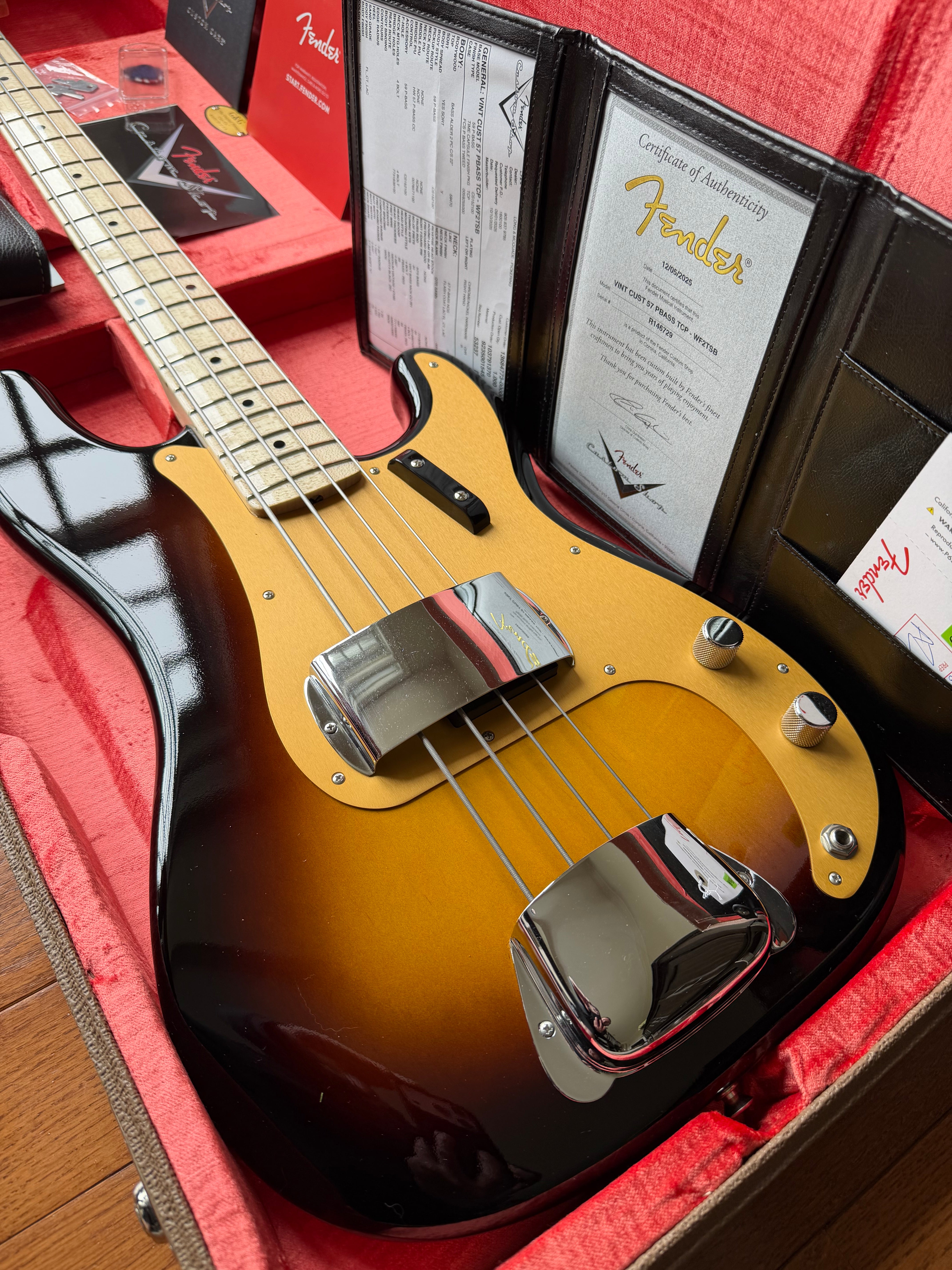 2025 Fender Custom Shop '57 Precision Bass Vintage Custom Time Capsule TCP - Wide Fade 2 Color Sunburst - Image 1