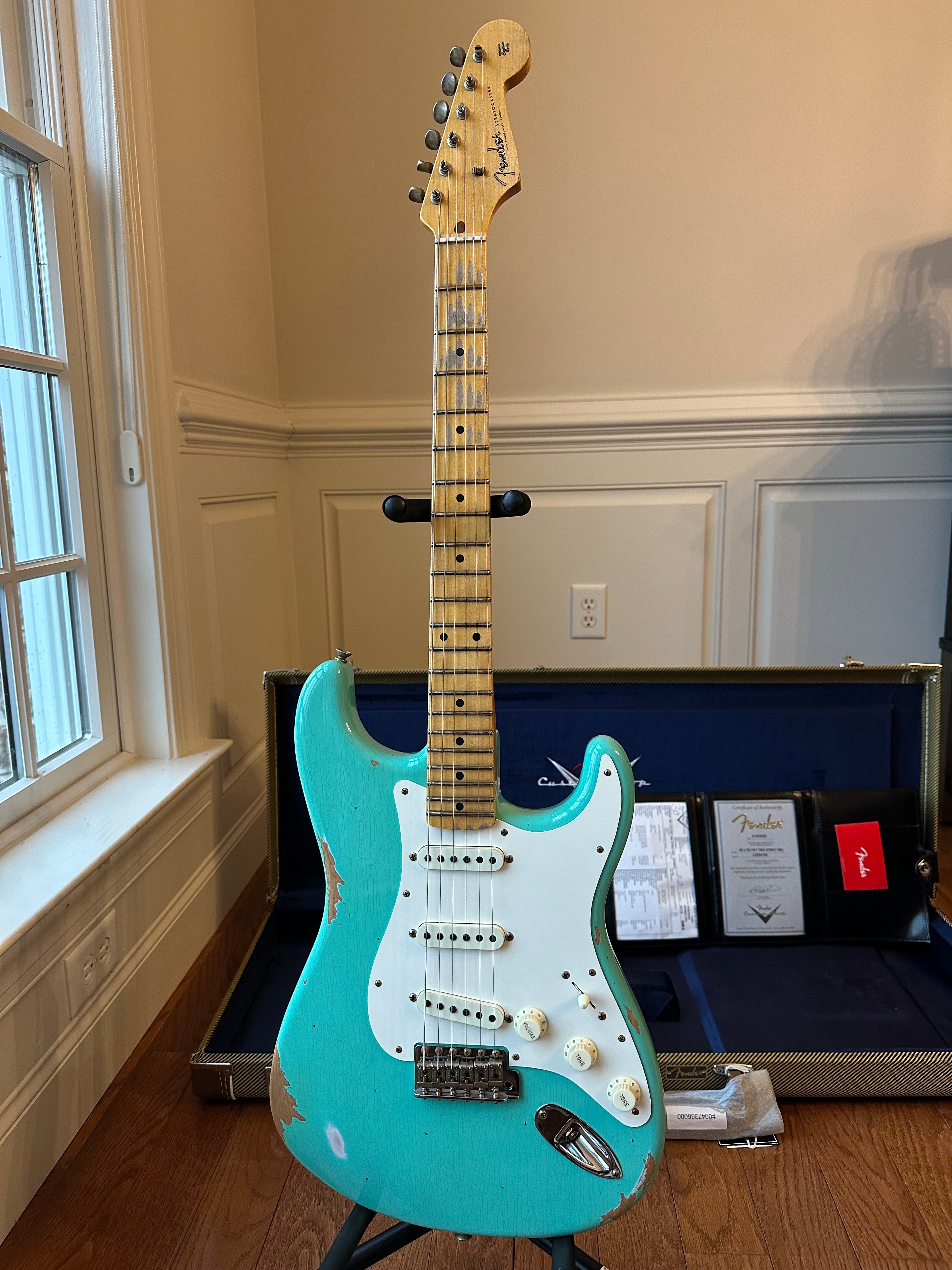2025 Fender Custom Shop Fat 50s Stratocaster Relic B2 Limited - Super Faded Aged Sea Foam Green - Image 3
