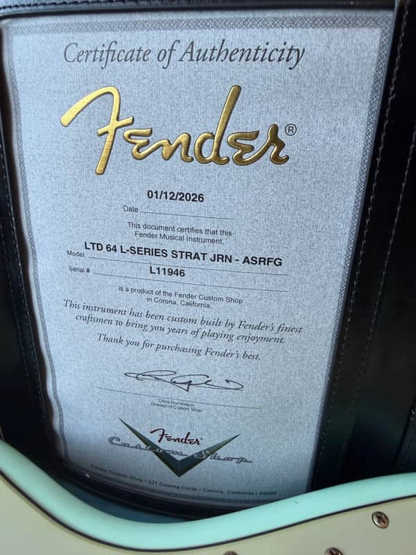 2026 Fender Custom Shop '64 Stratocaster L-Series Journeyman - Aged Surf Green