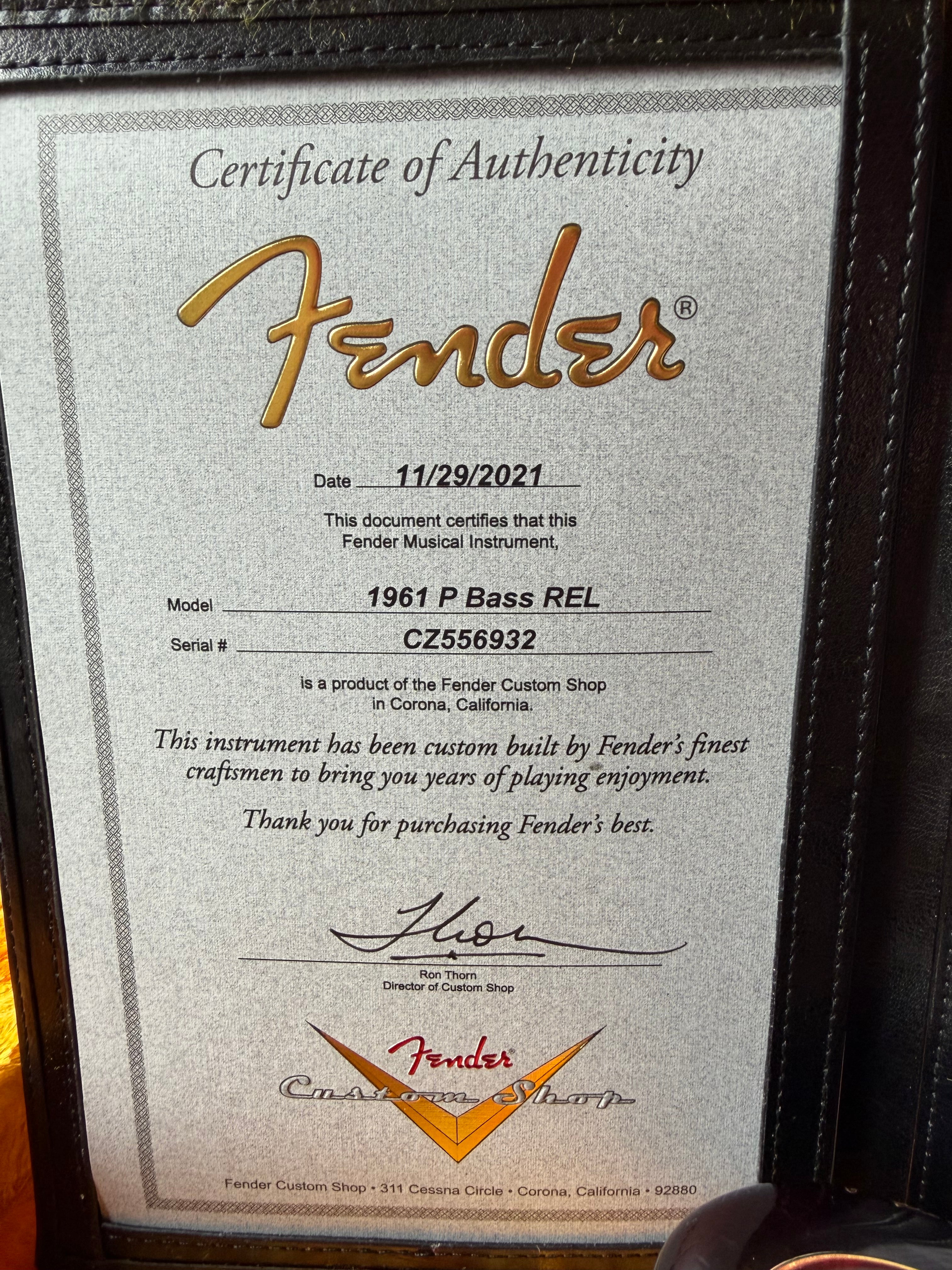 2021 Fender Custom Shop ‘61 Precision Bass Relic - 3 Color Sunburst