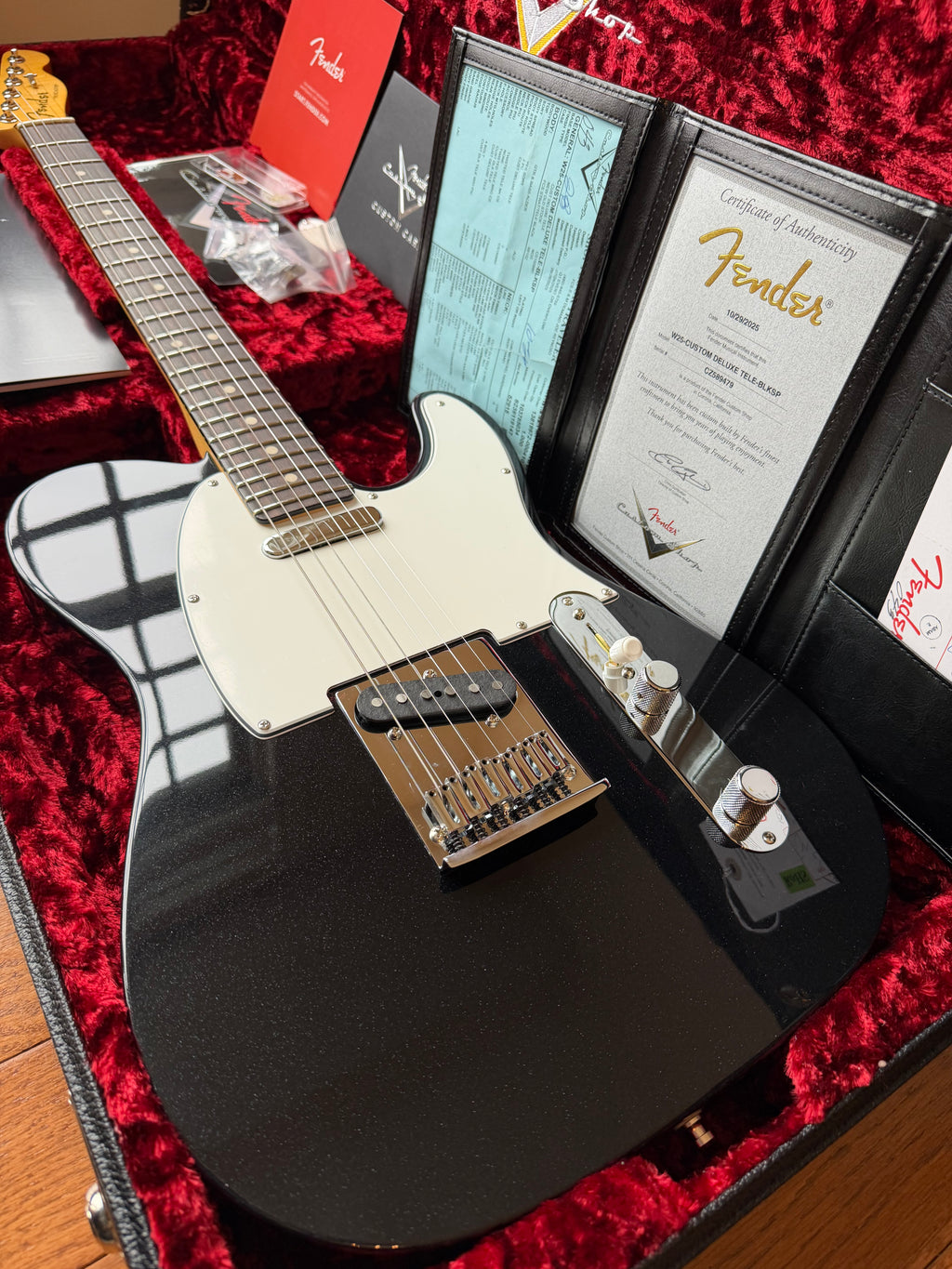 2025 Fender Custom Shop Telecaster Custom Deluxe W25 Limited Edition NOS - Black Sparkle - Image 1