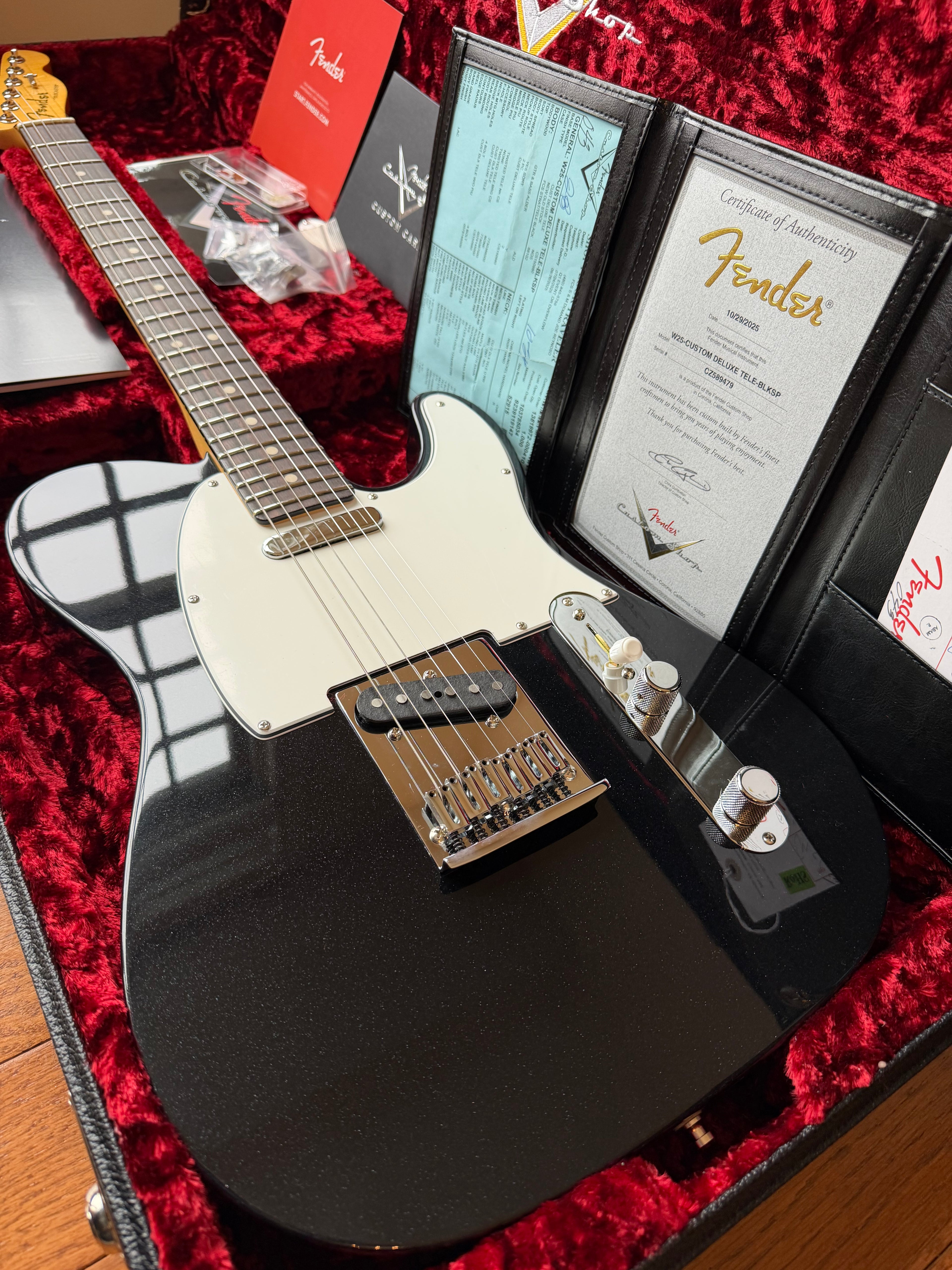 2025 Fender Custom Shop Telecaster Custom Deluxe W25 Limited Edition NOS - Black Sparkle - Image 1