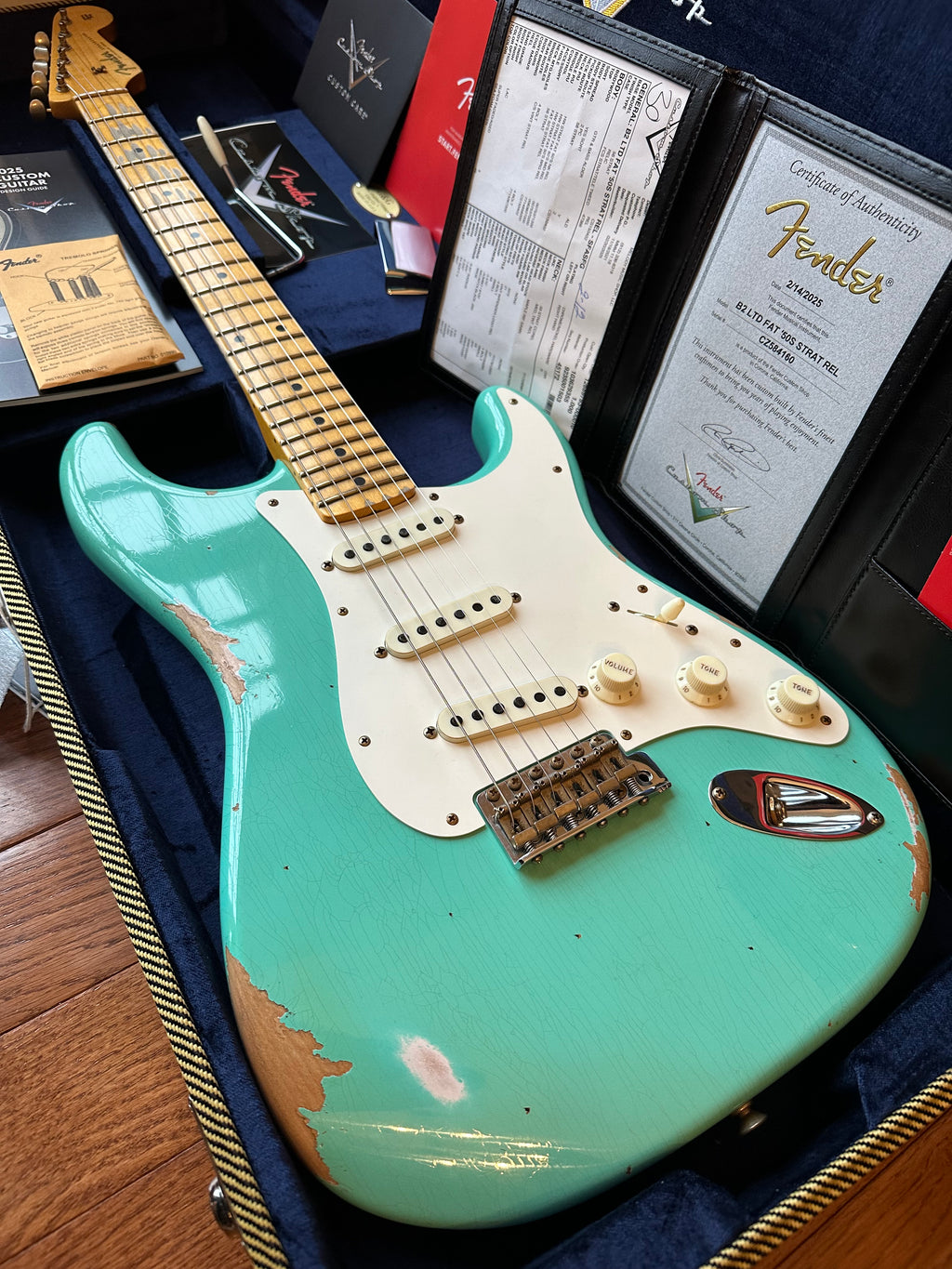 2025 Fender Custom Shop Fat 50s Stratocaster Relic B2 Limited - Super Faded Aged Sea Foam Green - Image 1