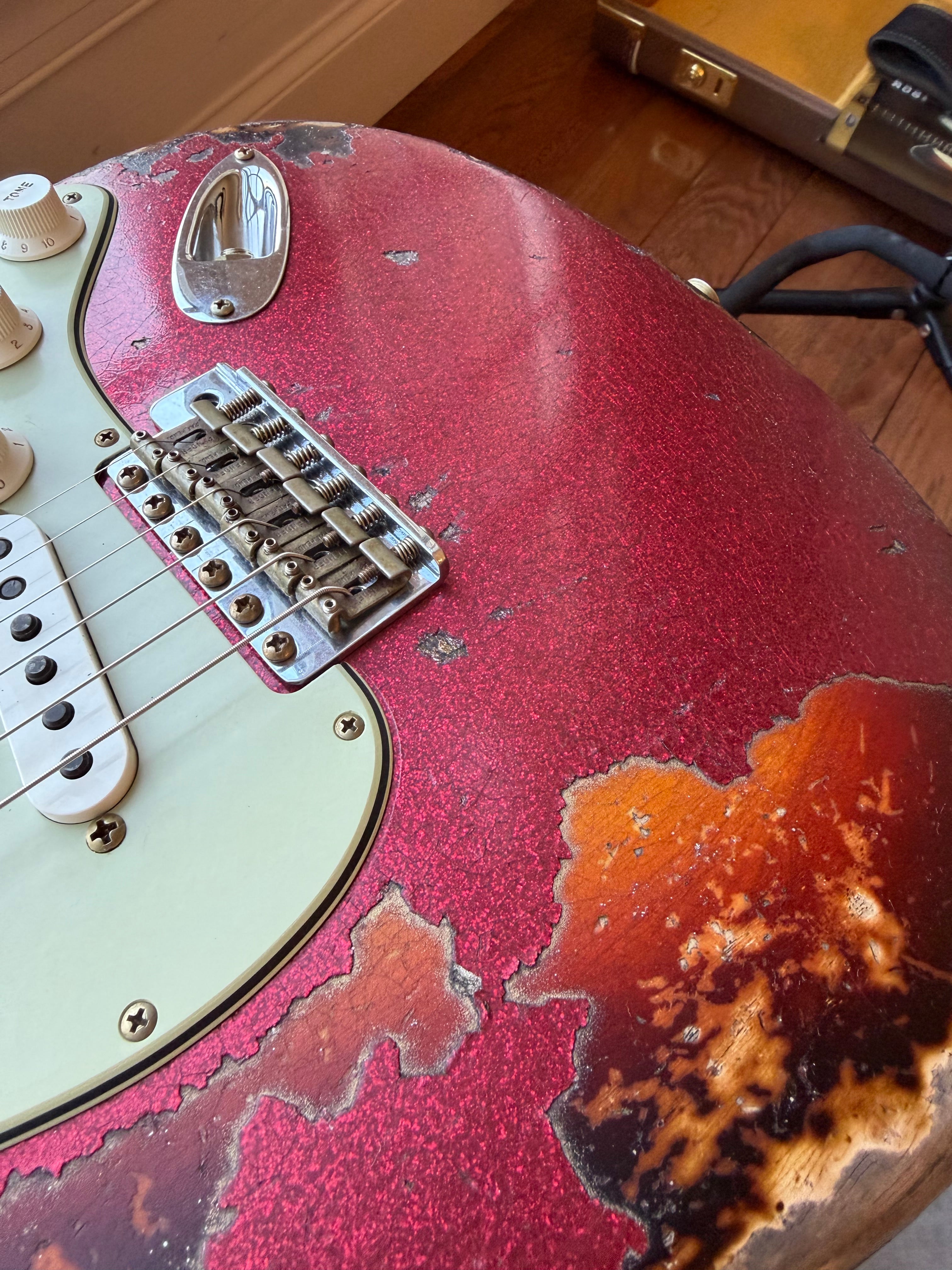 2026 Fender Custom Shop ‘61 Stratocaster SR25 Super Heavy Relic - Red Sparkle over 3 Tone Sunburst