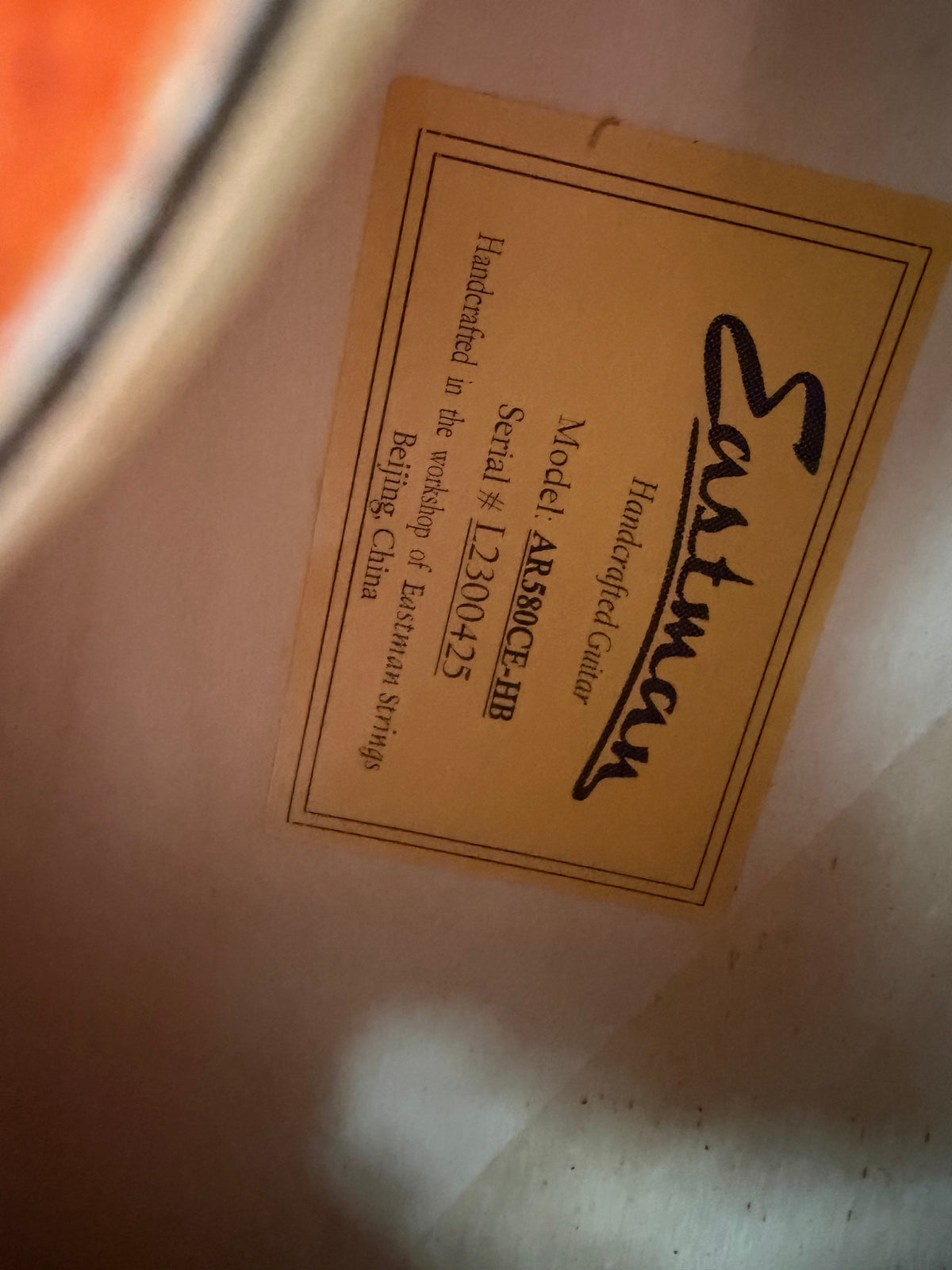 2023 Eastman AR580CE HB Archtop - Honey Burst