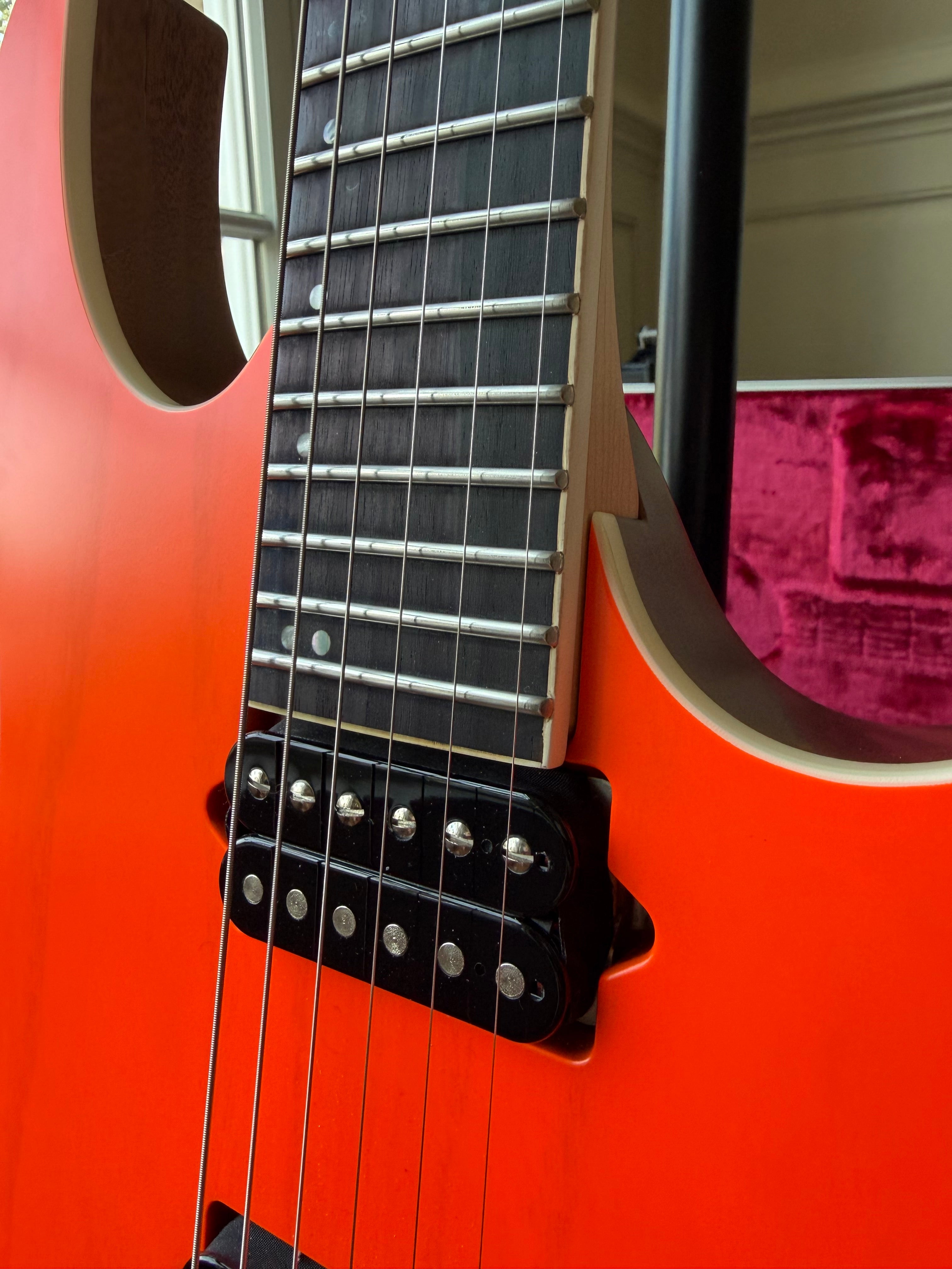 2025 Ibanez RG Prestige RGR5221 - Transparent Fluorescent Orange