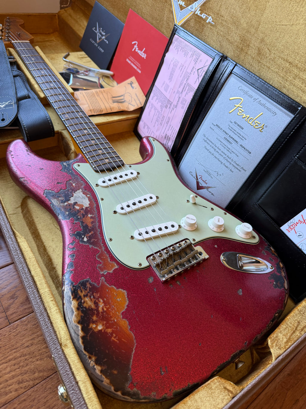 2026 Fender Custom Shop ‘61 Stratocaster SR25 Super Heavy Relic - Red Sparkle over 3 Tone Sunburst