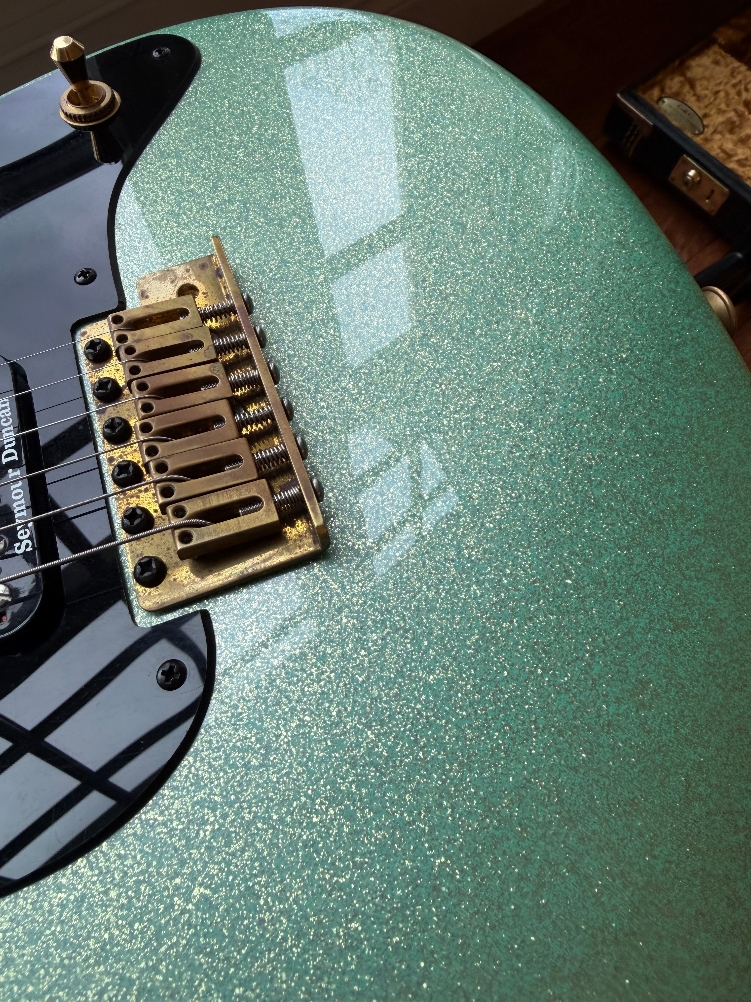 2015 Charvel Custom Shop So Cal - Seafoam Sparkle Nitro Platinum Pink Overspray