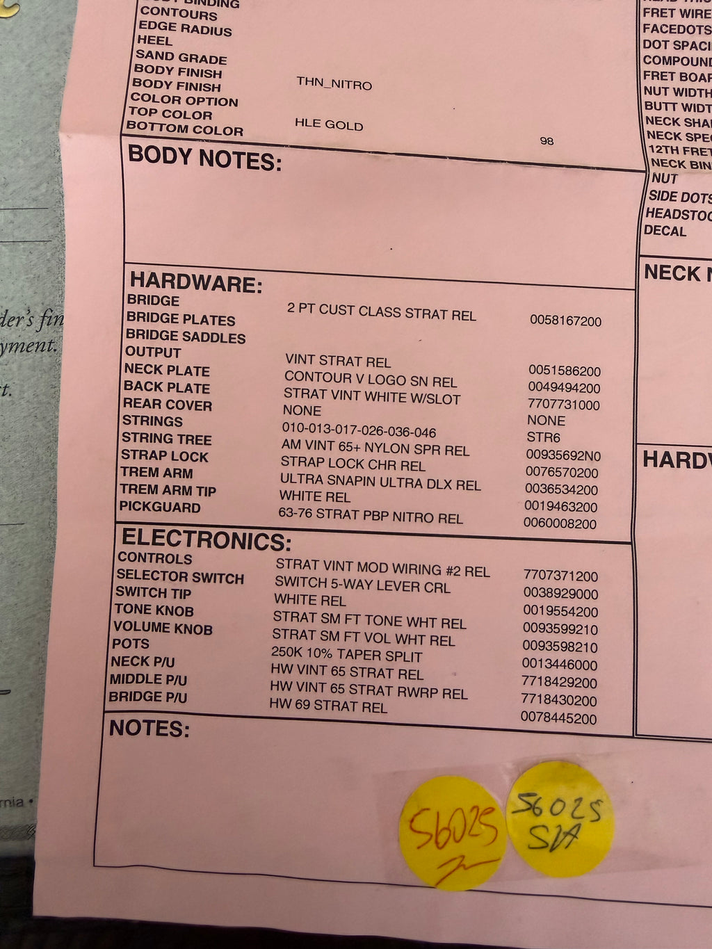 2026 Fender Custom Shop Stratocaster Pro W25 Relic - HLE Gold