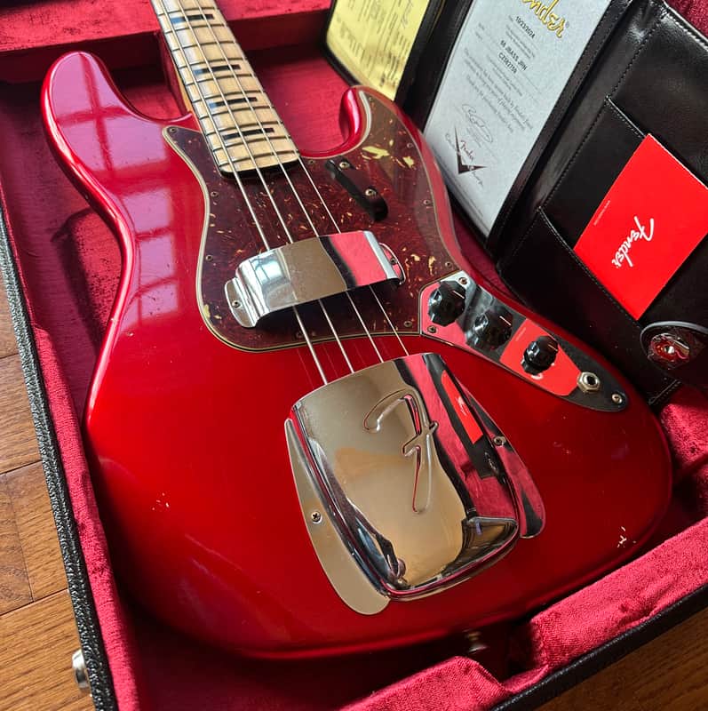 2024 Fender Custom Shop '68 Jazz Bass Journeyman Relic - Aged Candy Apple Red - Image 1