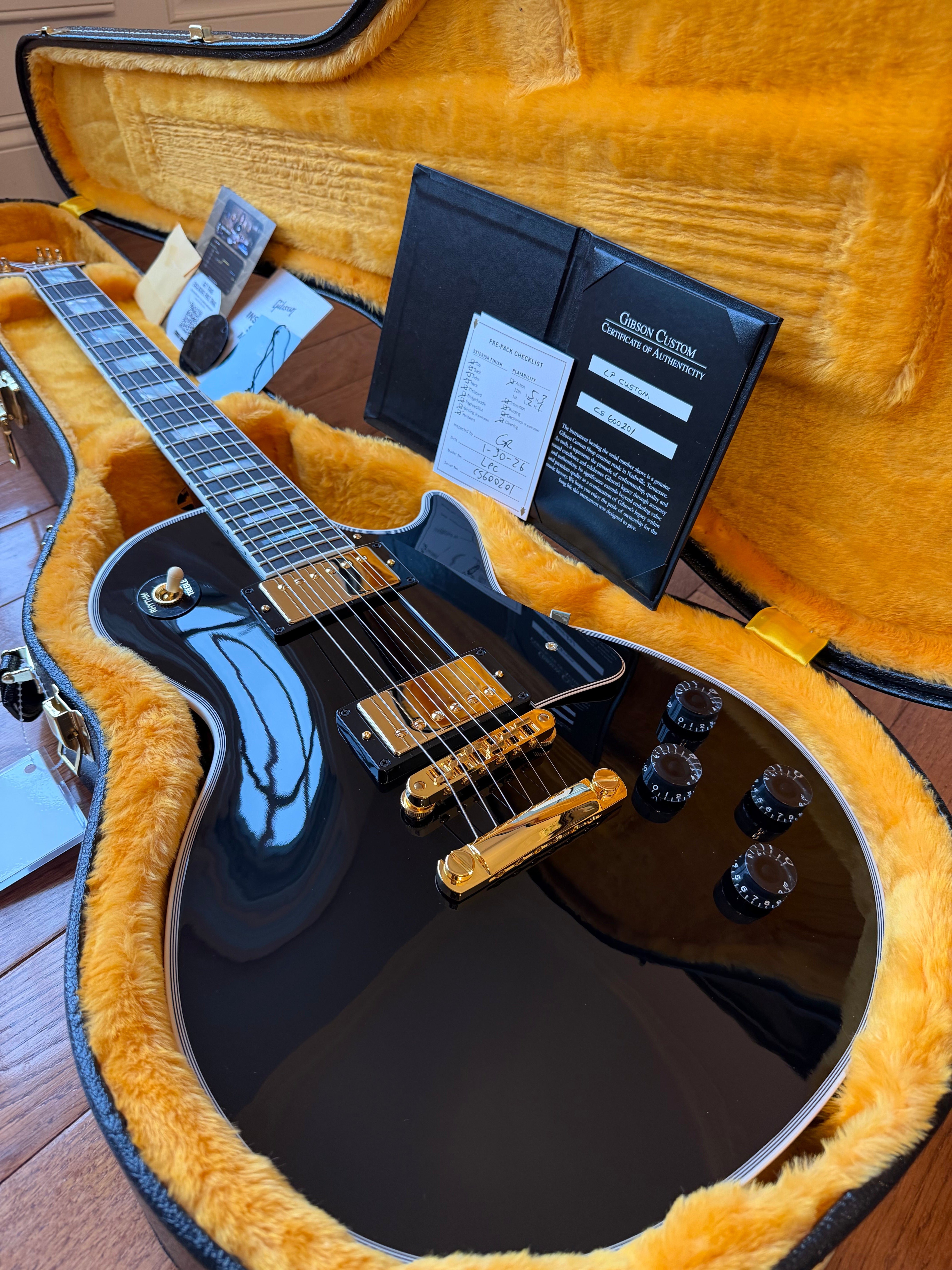 2026 Gibson Custom Shop Les Paul Custom - Ebony Black