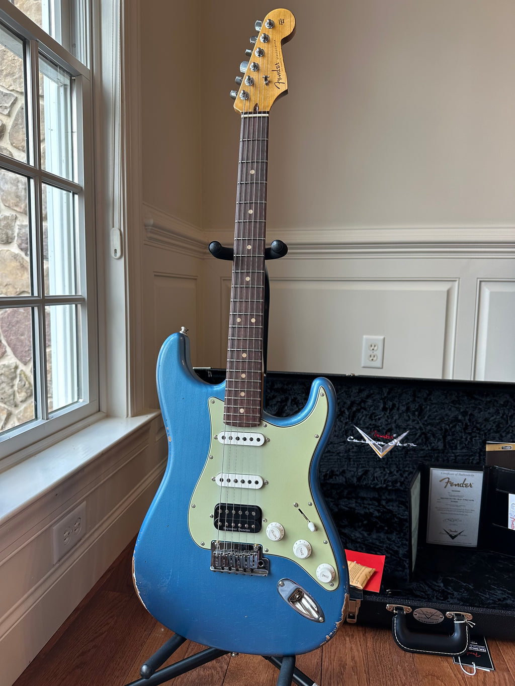 2025 Fender Custom Shop W25 Custom Deluxe Stratocaster Relic S1 HSS - Aged Lake Placid Blue - Image 3