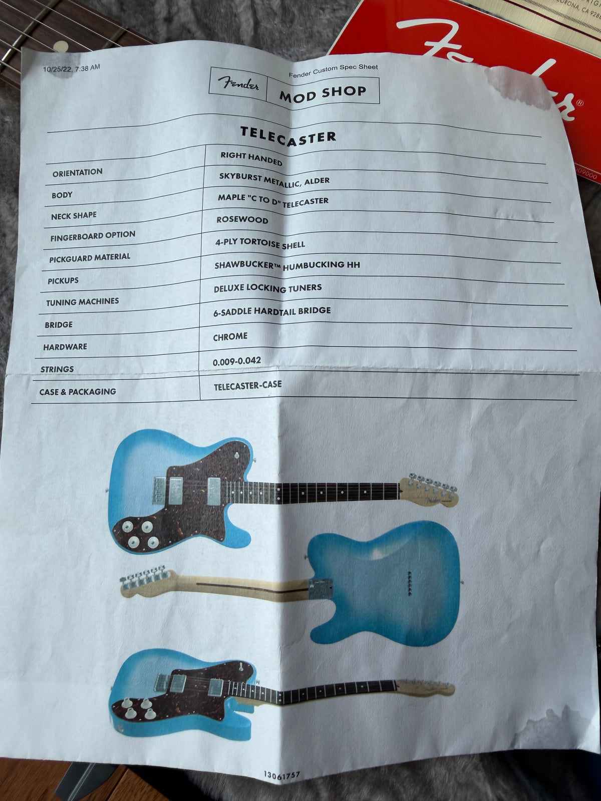 2022 Fender American Mod Shop Telecaster - Skyburst Metallic