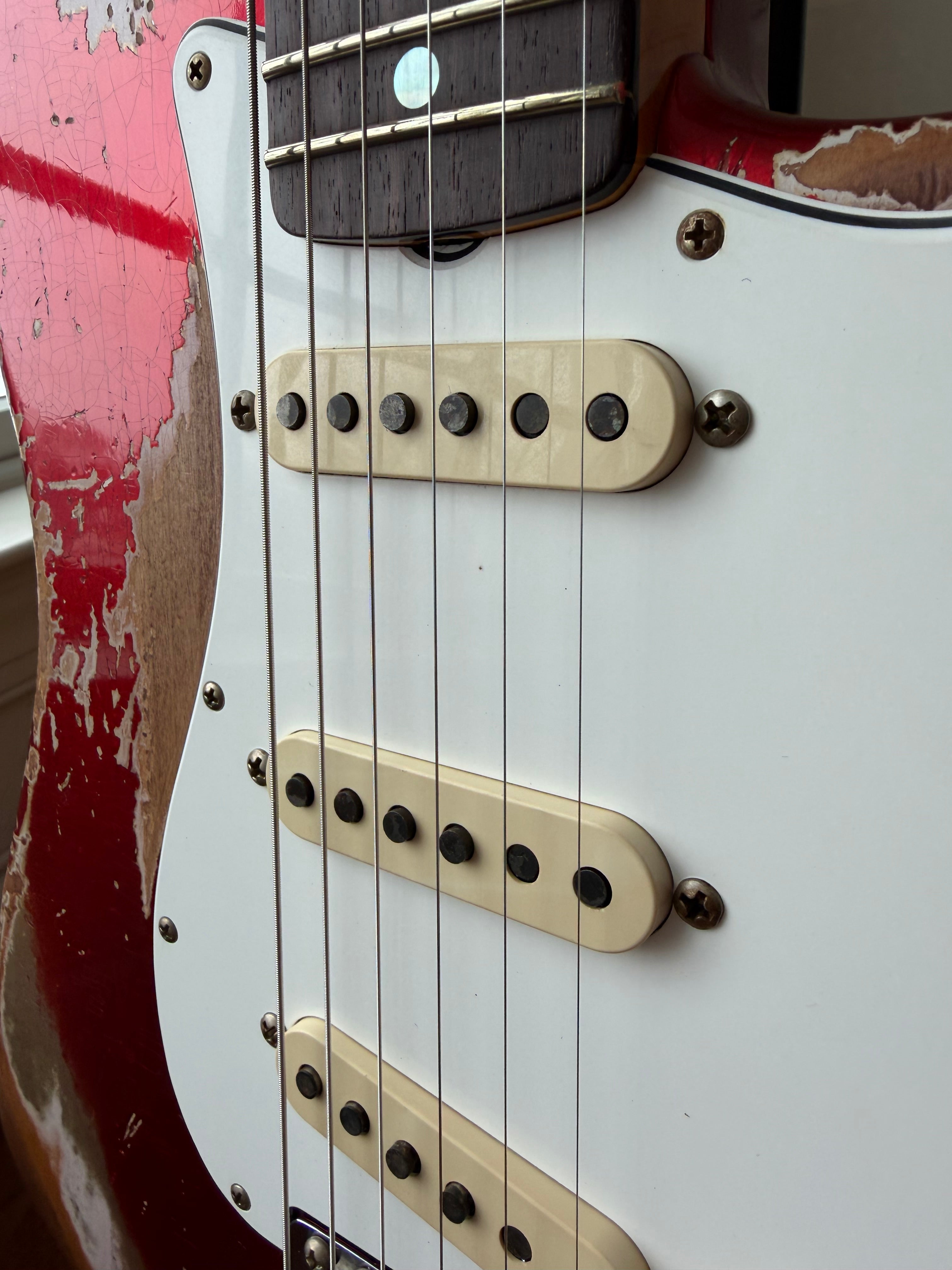 2025 Fender Custom Shop Stratocaster Pro SR25 Super Heavy Relic - Candy Apple Red - Image 4