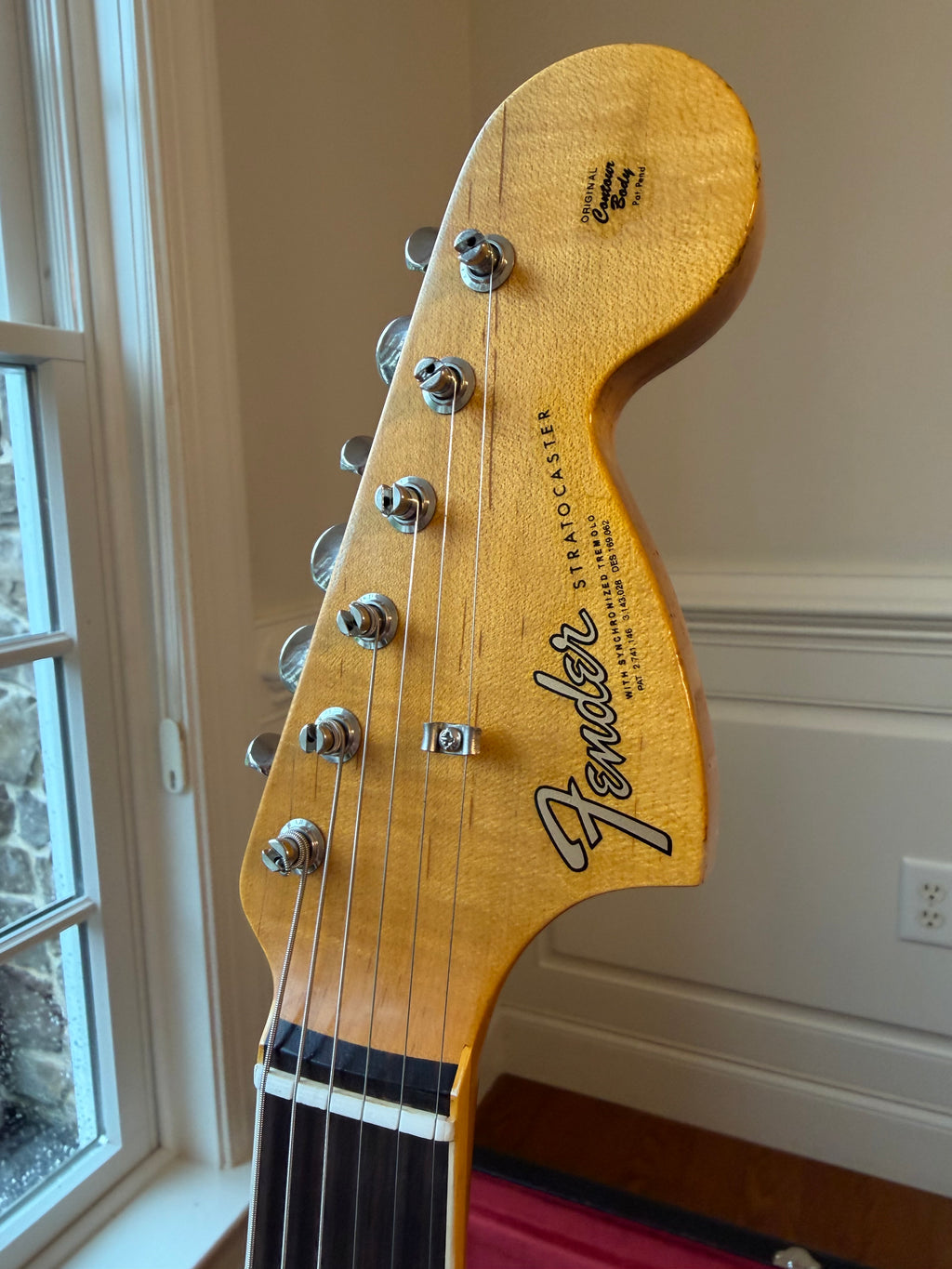 2025 Fender Custom Shop ‘67 Stratocaster Relic Neck Binding - Charcoal Frost Metallic