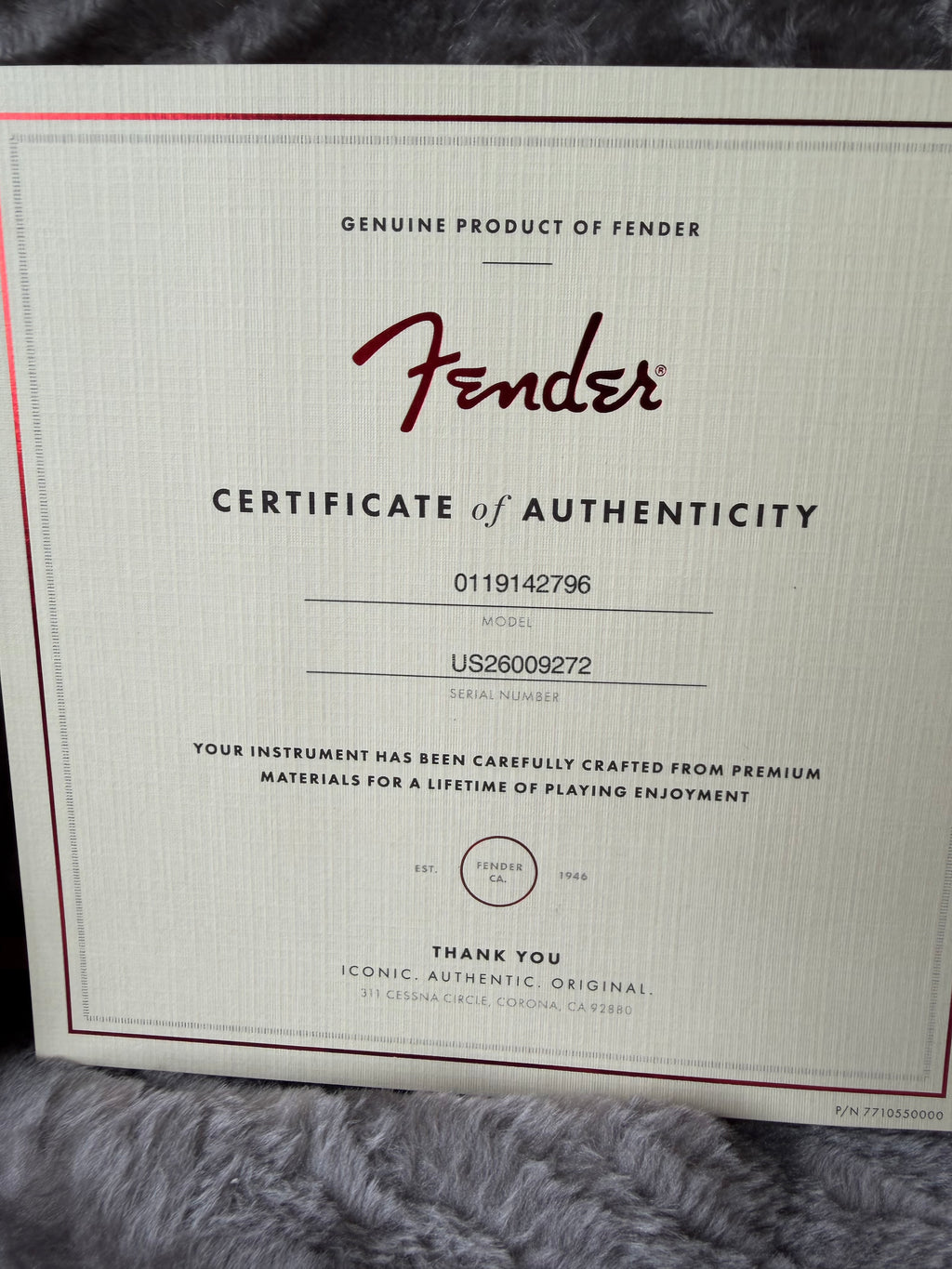 2026 Fender American Ultra II Stratocaster Maple - Avalanche White