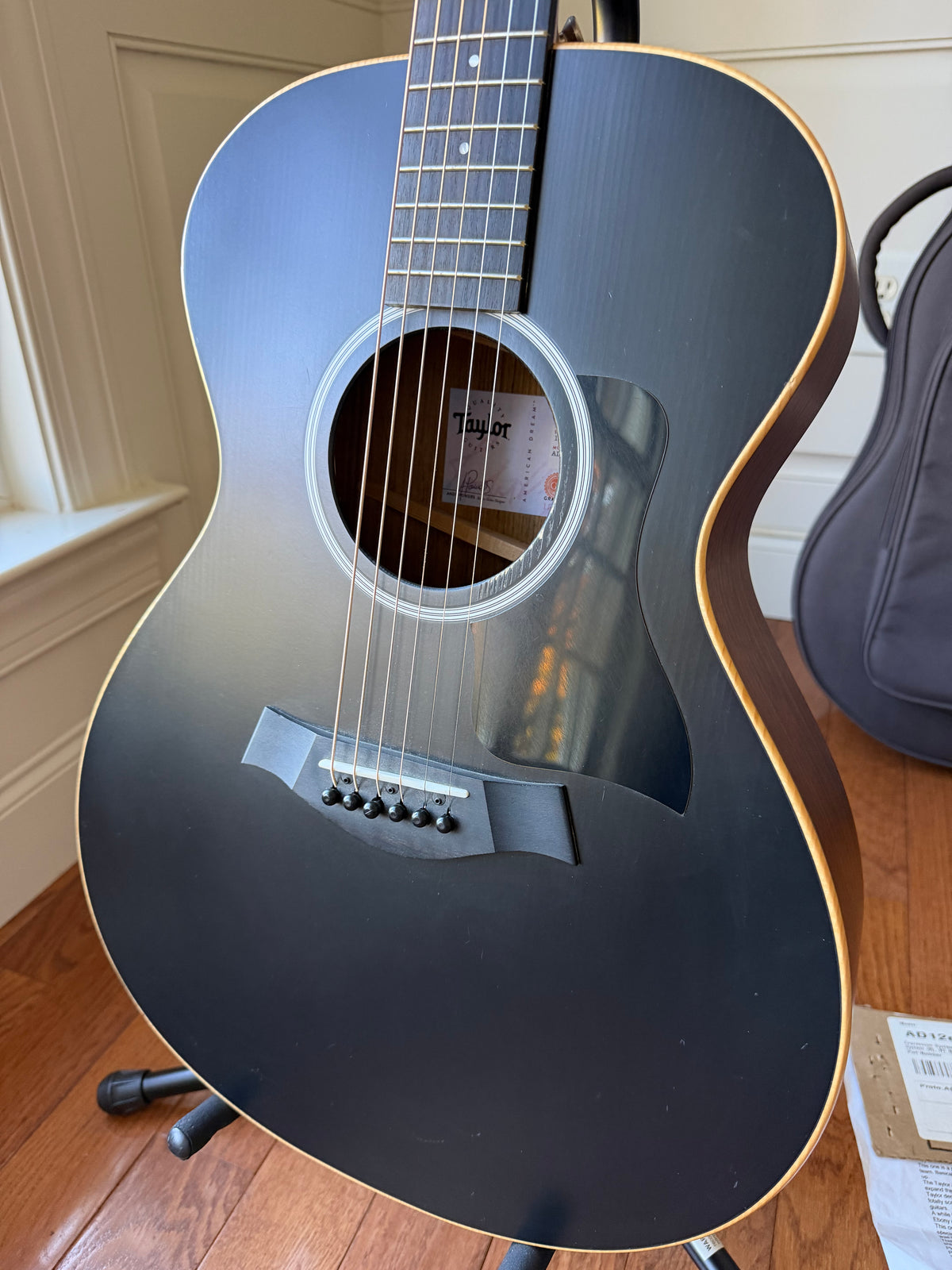 2020 Taylor AD12e Prototype Spruce Top Ovangkol Back and Sides American Dream - Ebony Black
