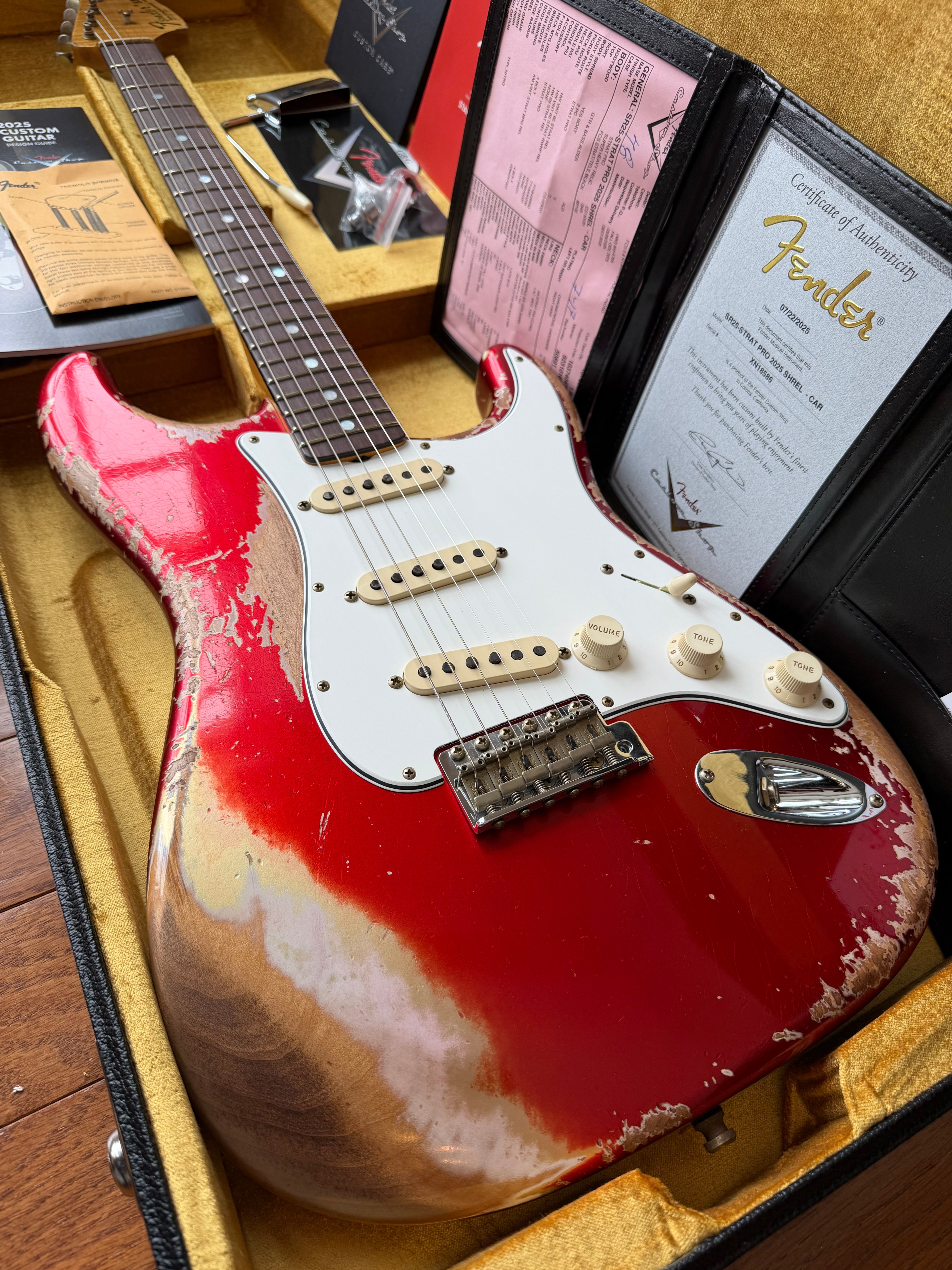 2025 Fender Custom Shop Stratocaster Pro SR25 Super Heavy Relic - Candy Apple Red - Image 1