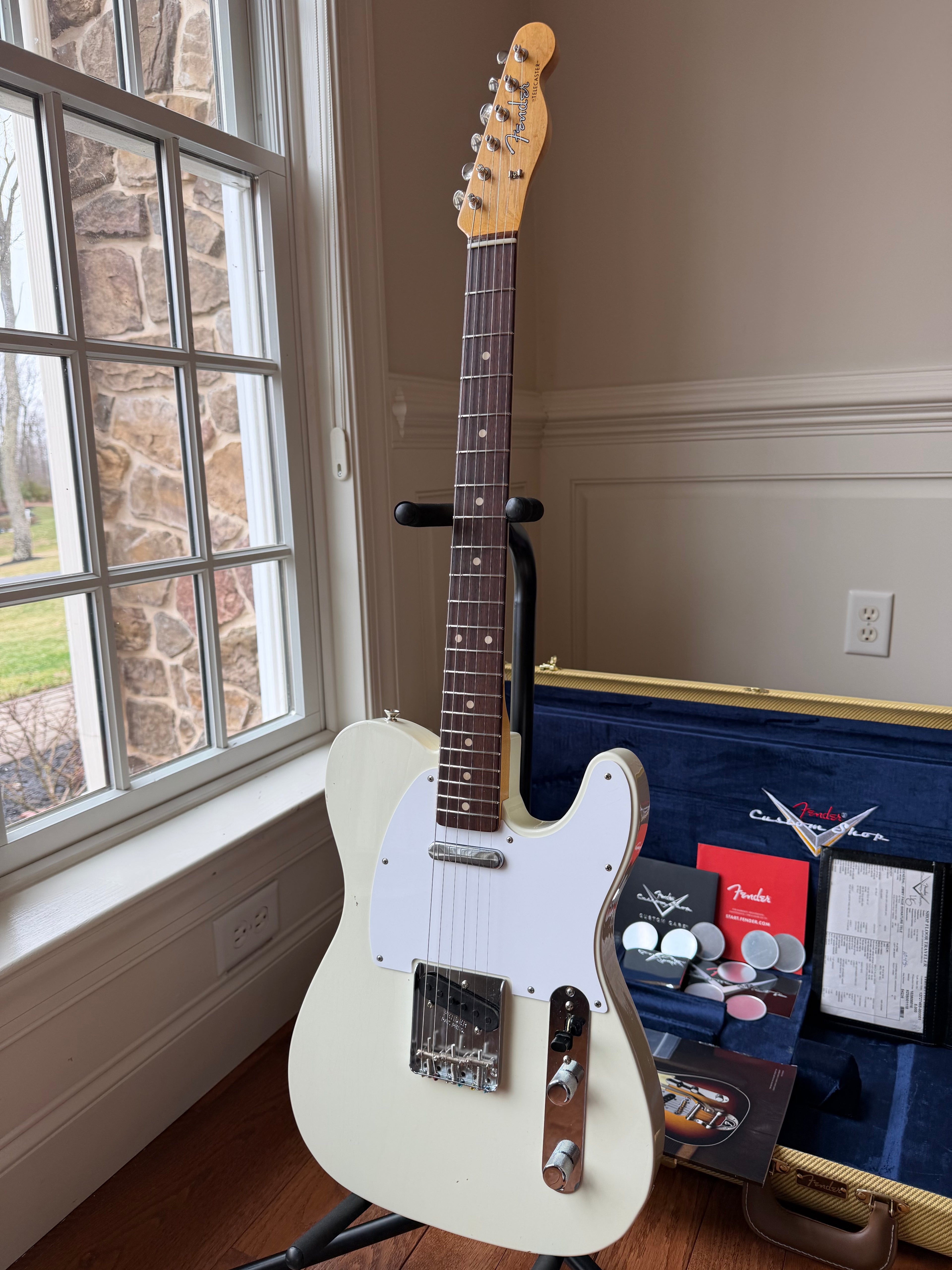 2025 Fender Custom Shop Telecaster Jimmy Page Signature Journeyman Relic - White - Image 3