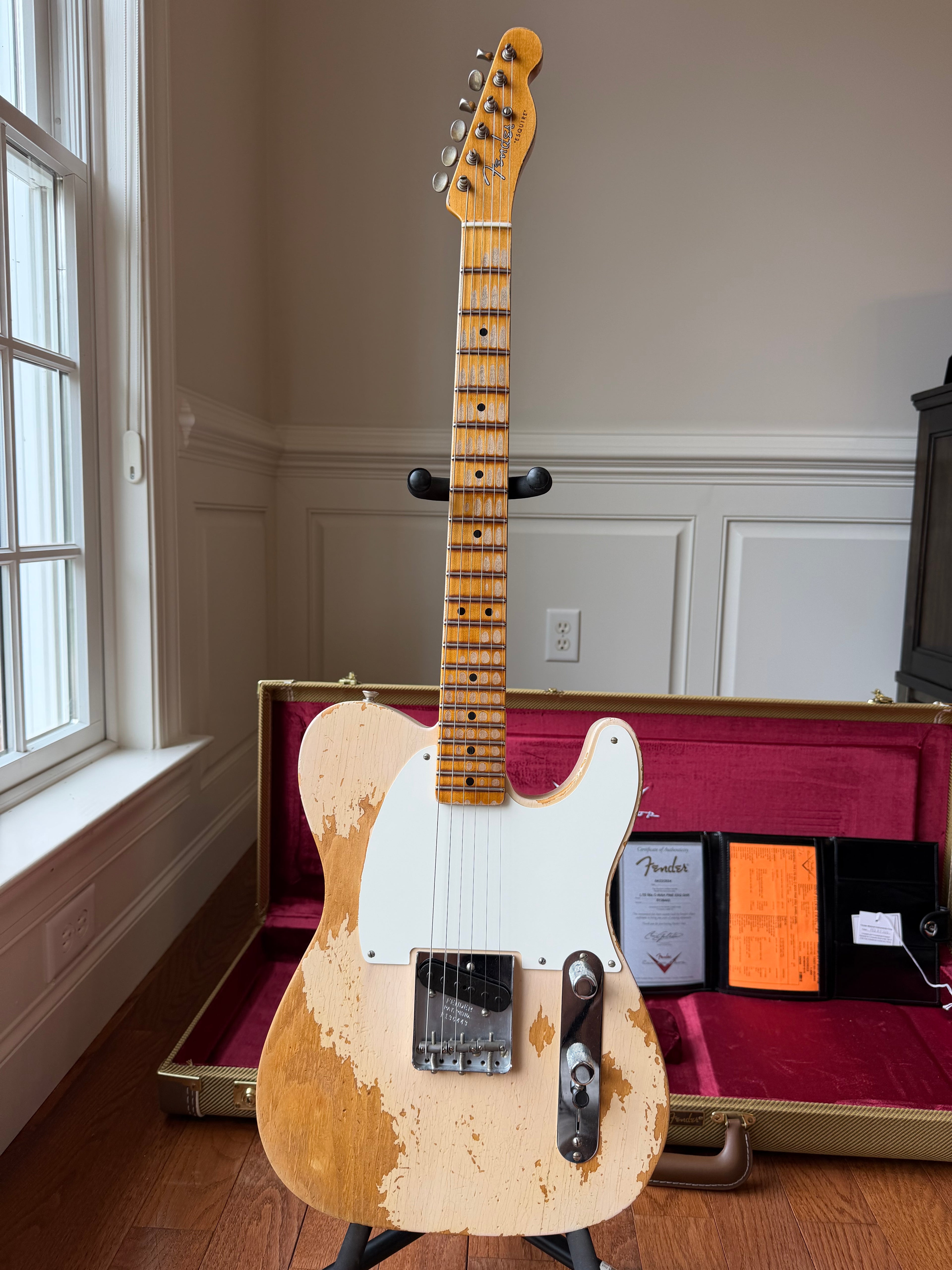 2024 Fender Custom Shop Esquire Telecaster 50s Limited Edition Super Heavy Relic - Aged White Blonde