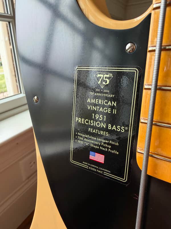 2026 Fender 75 Anniversary American Vintage II '51 Precision Bass - Butterscotch Blonde