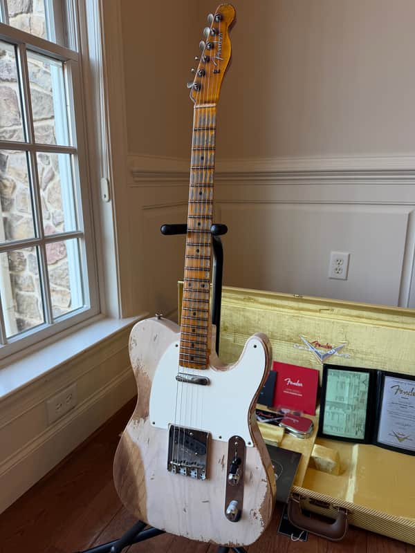 2025 Fender Custom Shop '57 Telecaster Super Heavy Relic LR25 Limited Edition - Aged Dirty White Blonde