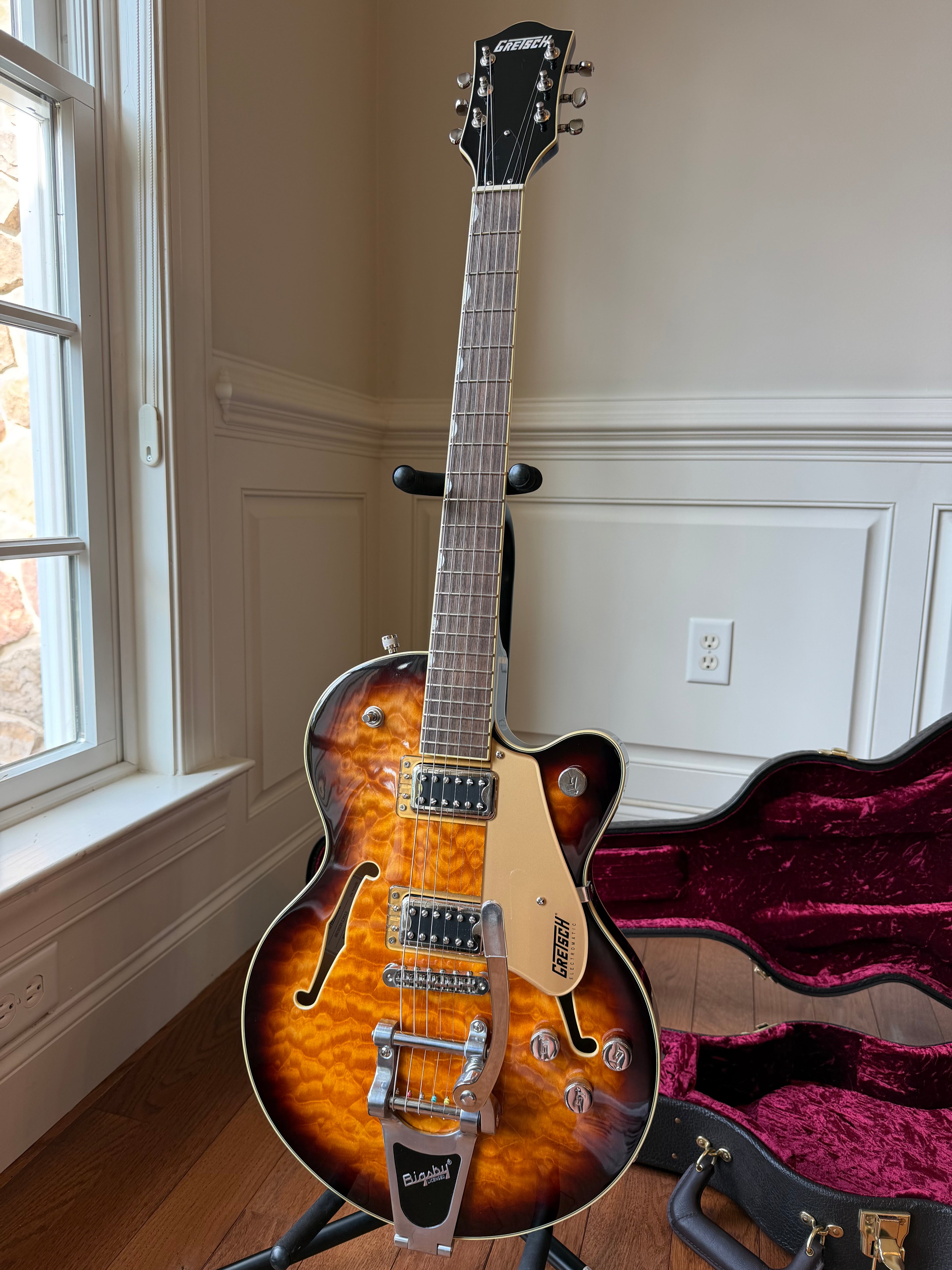 2024 Gretsch G5655T-QM Electromatic Center Block Jr. Hard Shell Case - Sweet Tea
