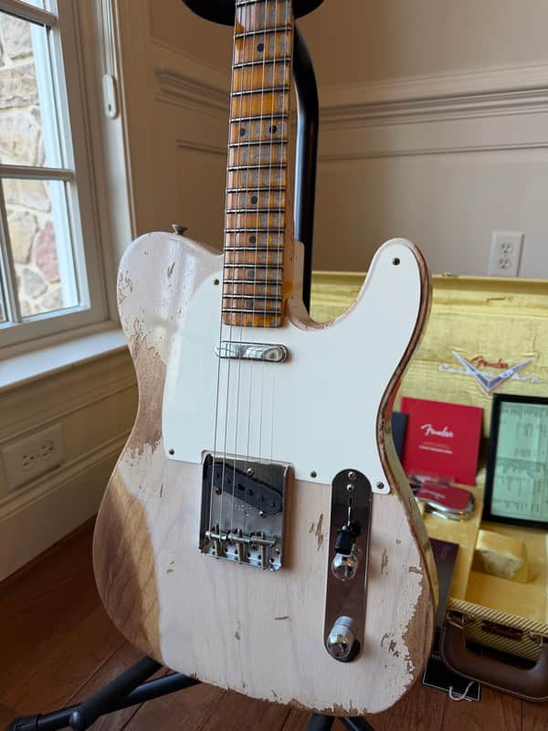 2025 Fender Custom Shop '57 Telecaster Super Heavy Relic LR25 Limited Edition - Aged Dirty White Blonde