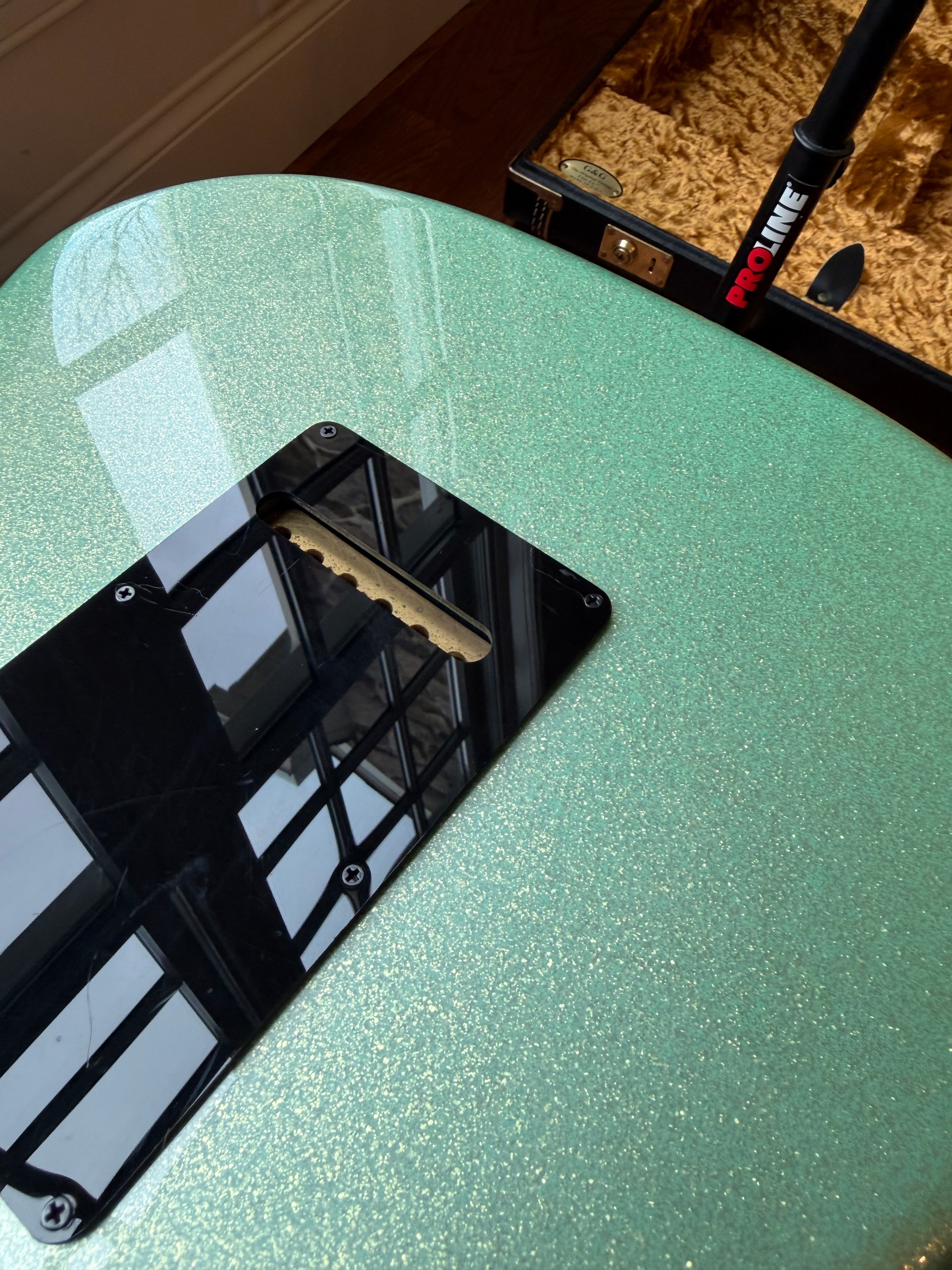 2015 Charvel Custom Shop So Cal - Seafoam Sparkle Nitro Platinum Pink Overspray