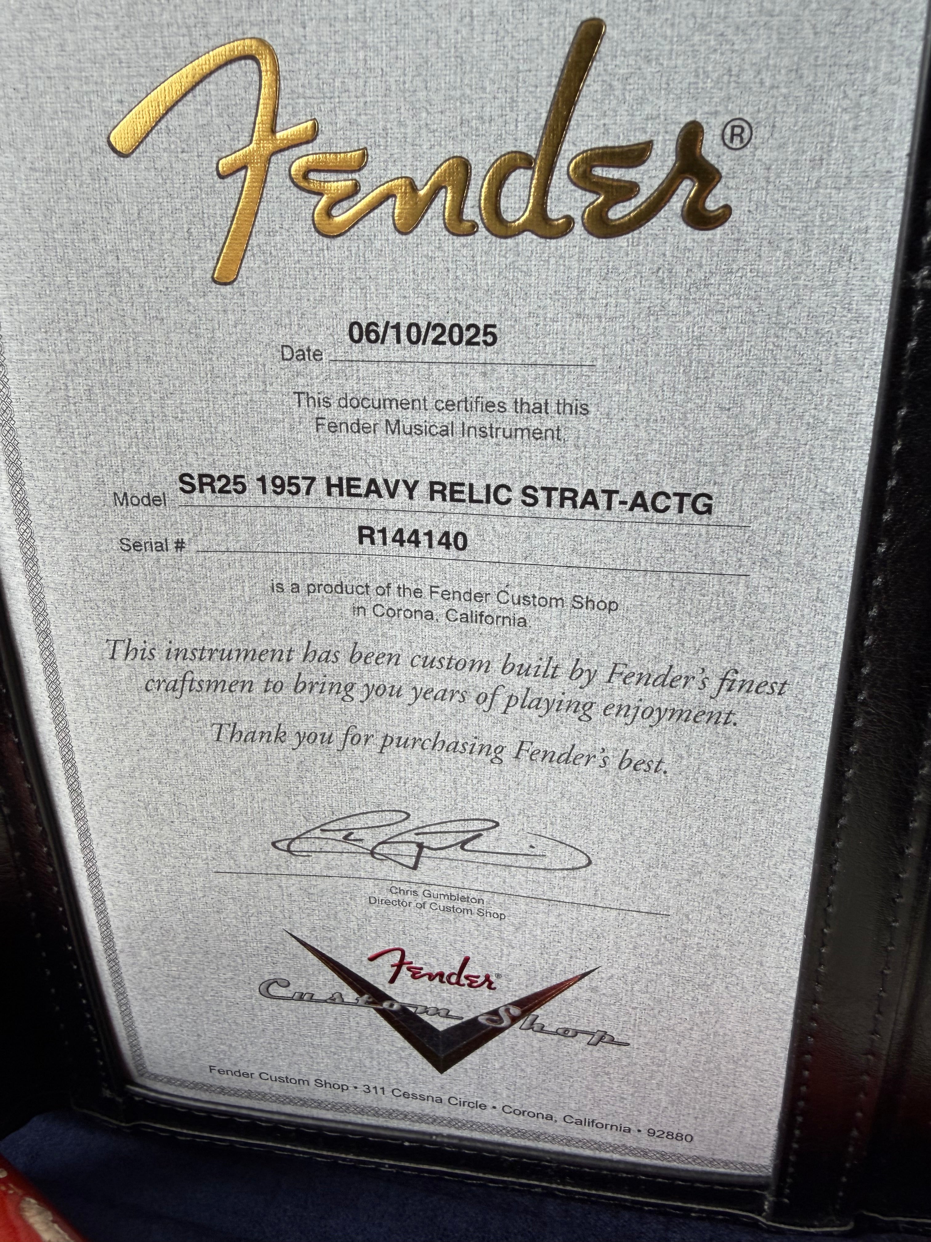 2025 Fender Custom Shop ‘57 Stratocaster SR25 Heavy Relic - Aged Candy Tangerine