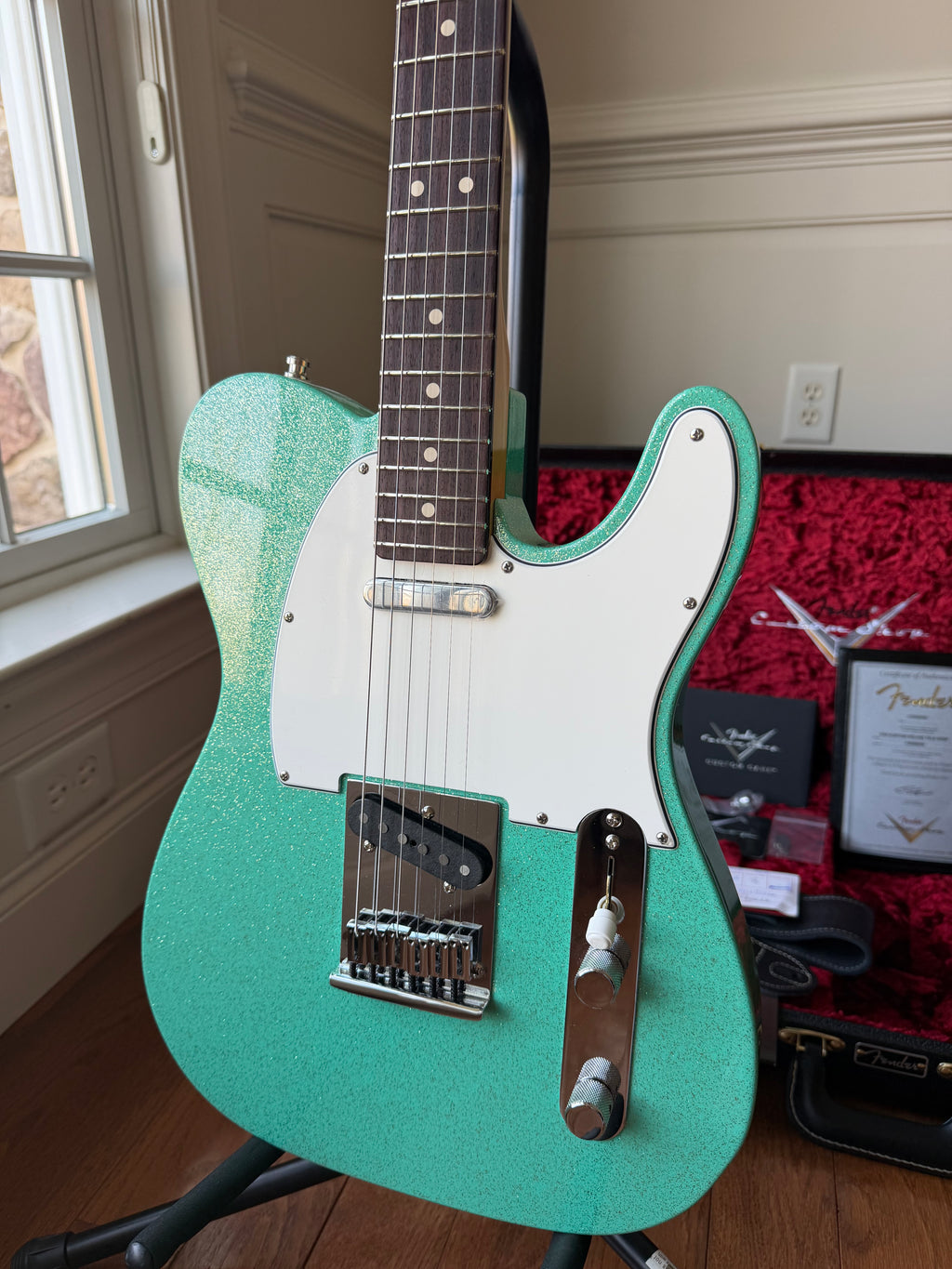 2025 Fender Custom Shop Telecaster W25 Custom Deluxe Limited Edition NOS - Seafoam Green Sparkle - Image 3